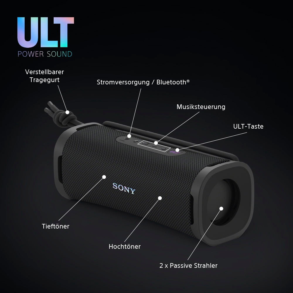 Sony Bluetooth-Lautsprecher »ULT FIELD 1«, Wasserdicht, Staubdicht, Stoßfest, 12 Stunden Batterielaufzeit