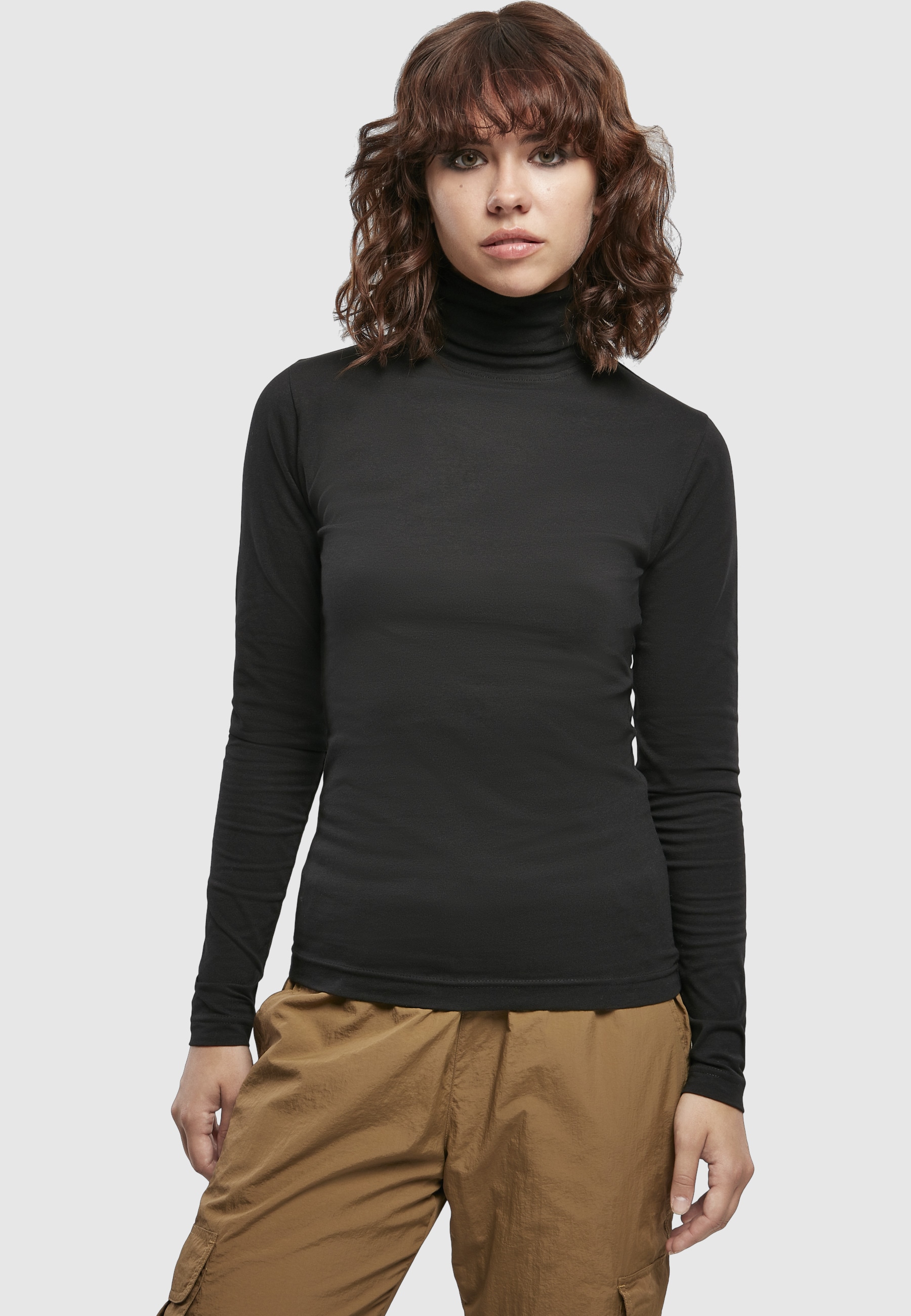 URBAN CLASSICS Longsleeve »Urban Classics Damen Ladies Basic Turtleneck L/S« 1 Stk.
