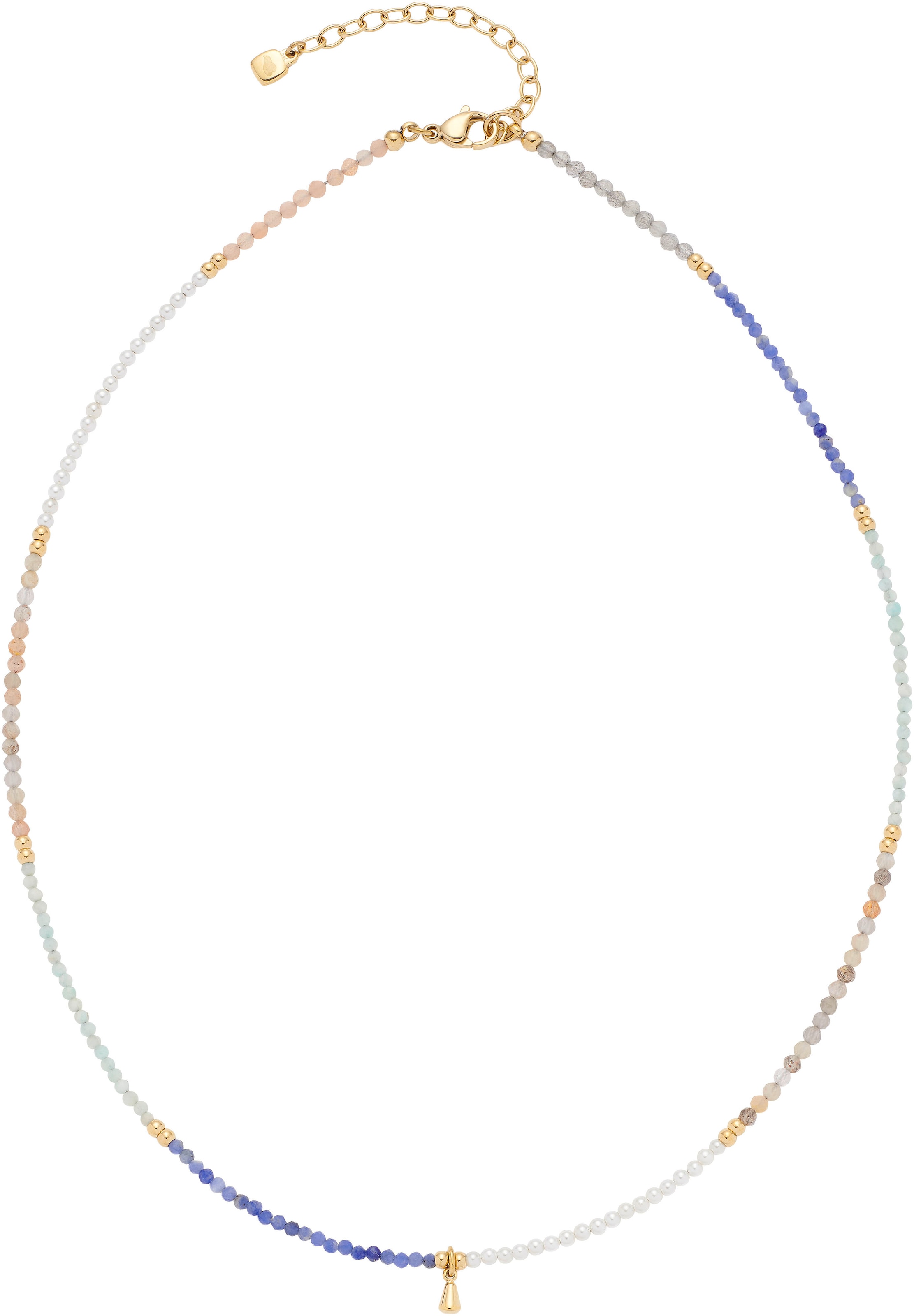 CIAO! BY LEONARDO Kette mit Anhänger »Halskette Babelli CIAO, 024470«, mit Amazonit, Labradorit, Sodalith - mit Perle (imitiert)