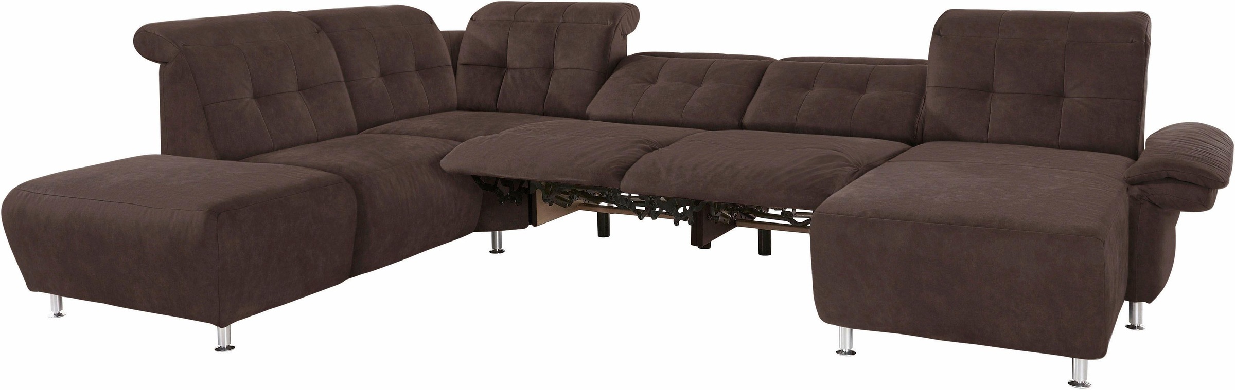 Places of Style Wohnlandschaft »Manhattan U-Form«, 2 Sitze mit elektrischer Relaxfunktion, verstellbare Armlehnen