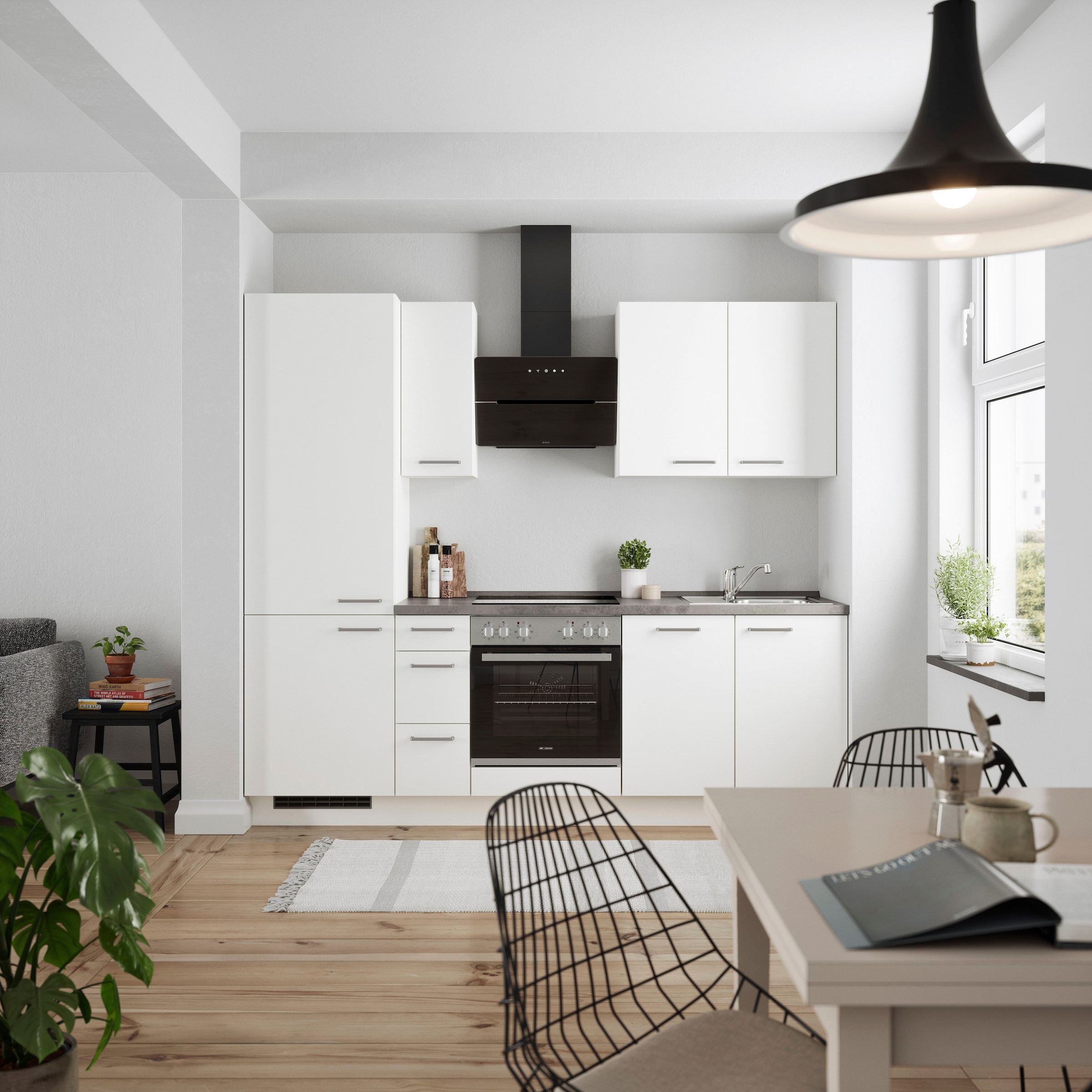 nobilia® Küchenzeile »"Touch II"«, vormontiert, Ausrichtung wählbar, Breite 240 cm, wahlw. mit E-Geräten