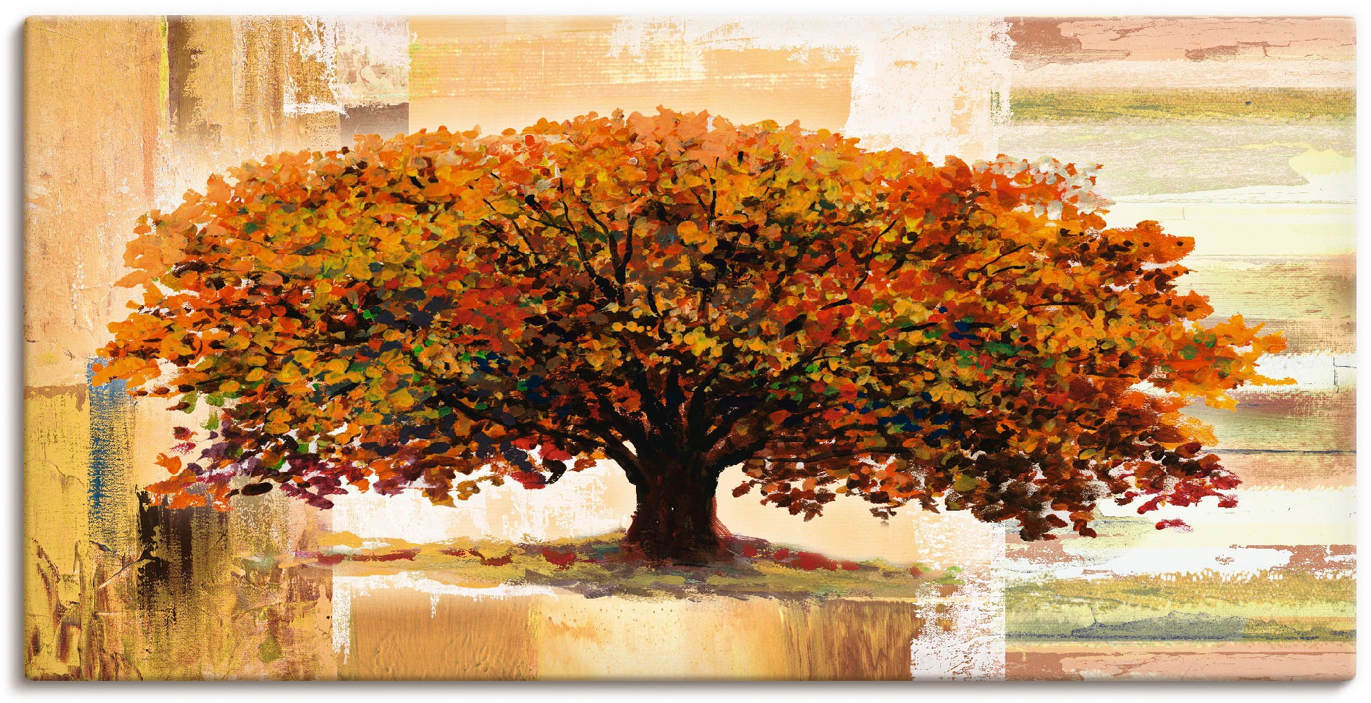 Artland Wandbild »Herbstbaum auf abstraktem Hintergrund«, Bäume, (1 St.), a günstig online kaufen