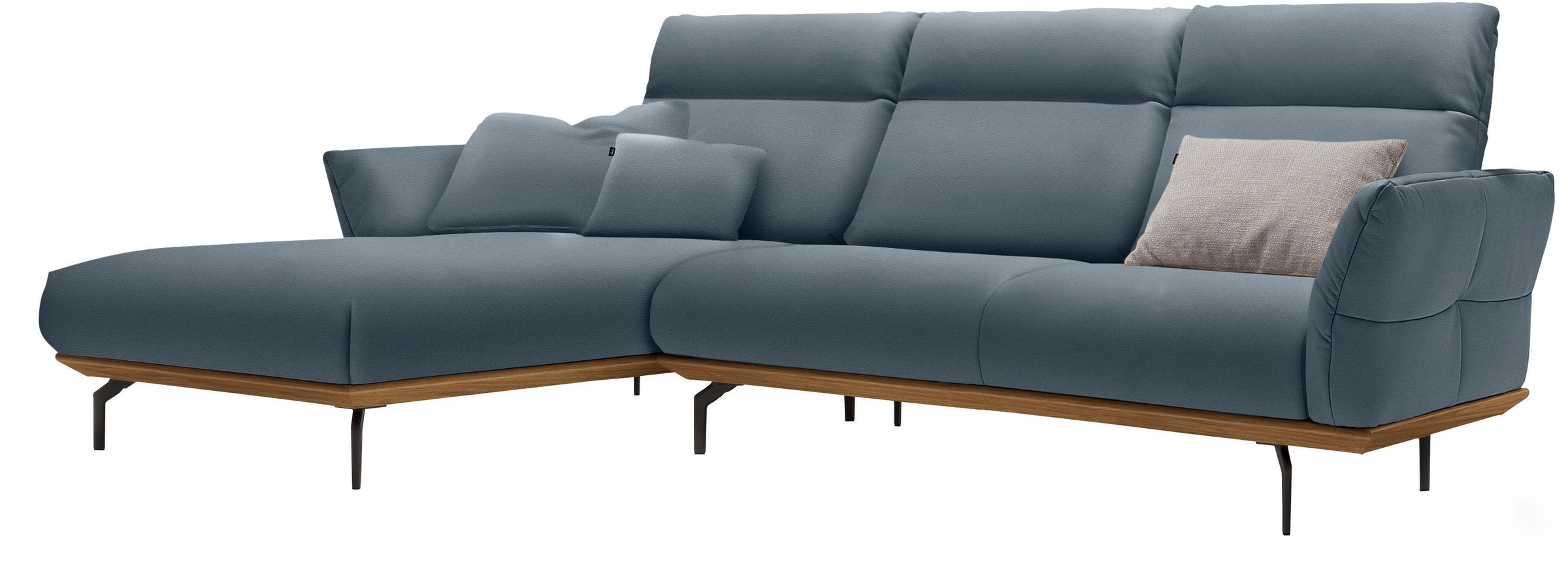 Creation BY ROLF BENZ Ecksofa »CR.460«, Sockel in Nussbaum, Winkelfüße in U günstig online kaufen