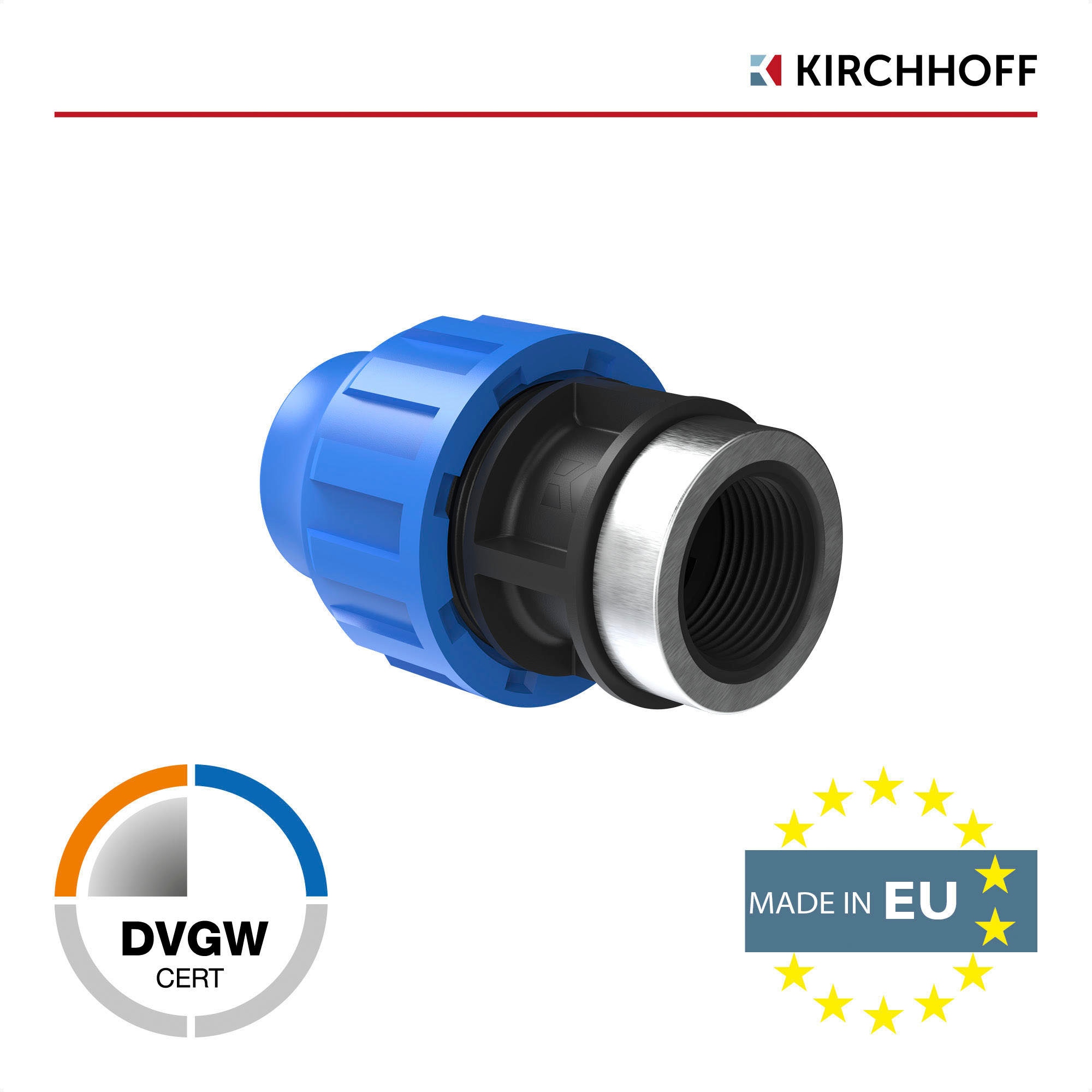 Kirchhoff Anschlussstück, für HDPE Rohr, 20 mm x 1/2"