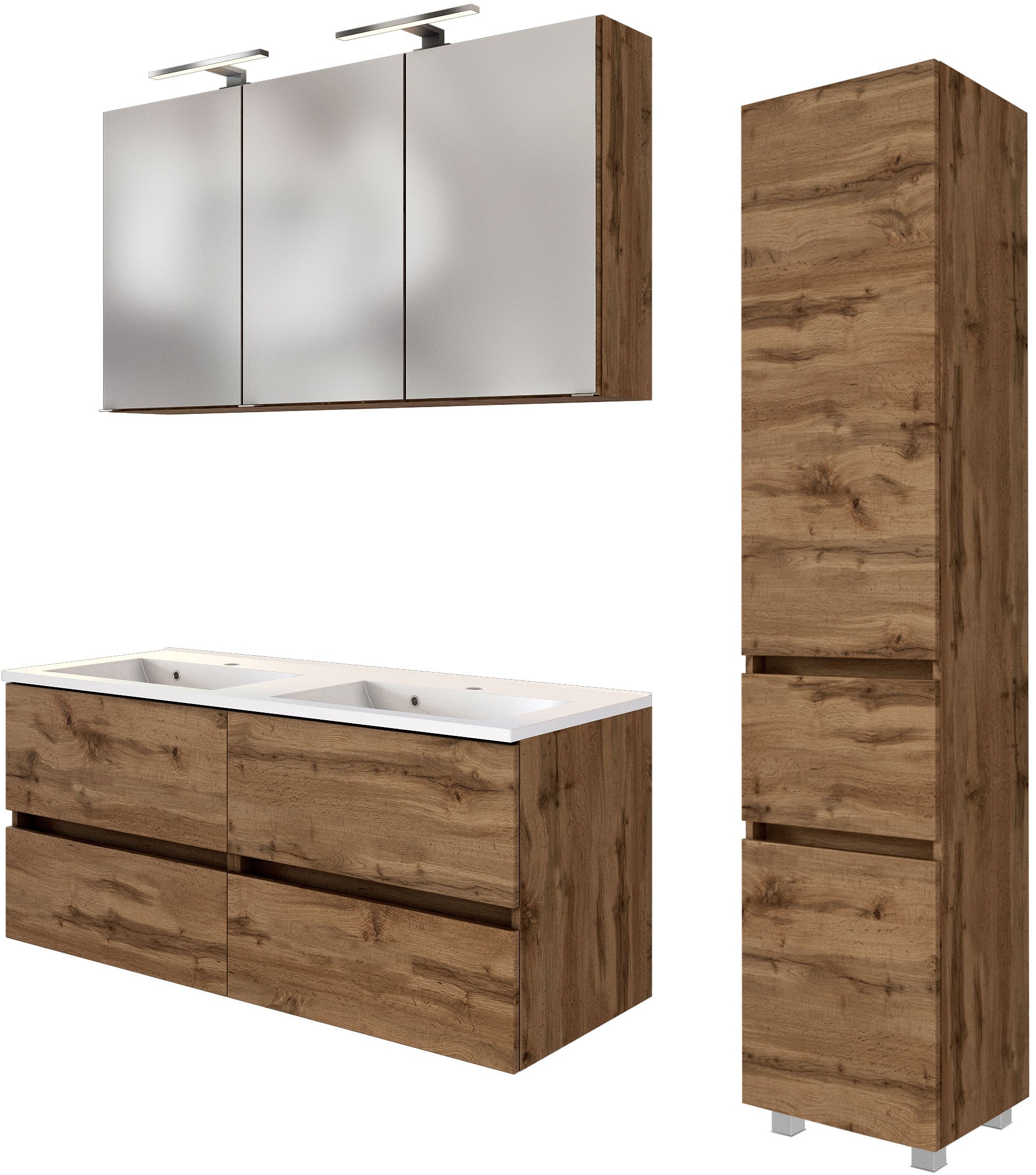 welltime Badmöbel-Set »Welltime Möbel Baabe Waschtisch-Set 3tlg. oder 5tlg. günstig online kaufen