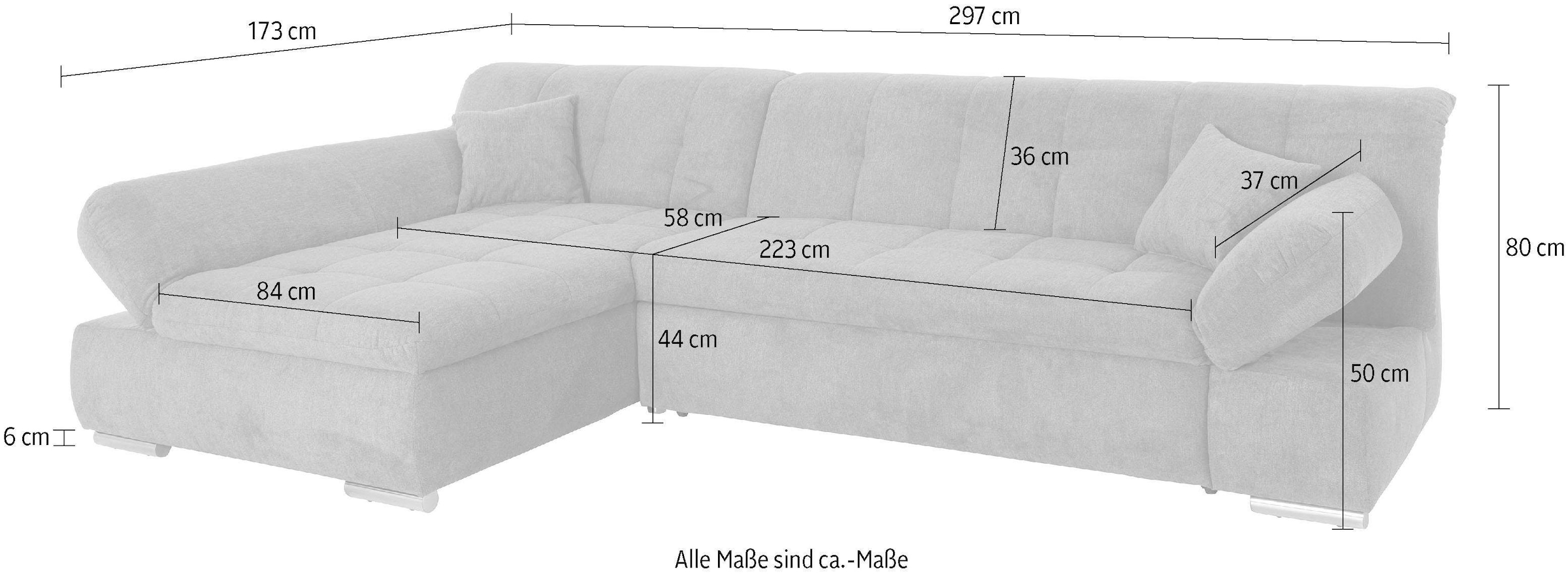 DOMO collection Ecksofa »Mona L-Form«, wahlweise mit Bettfunktion