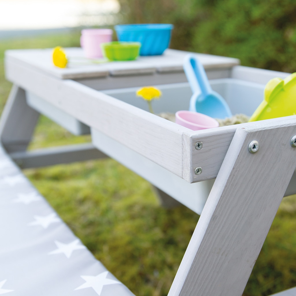 roba® Kindersitzgruppe »Picknick for 4 Outdoor + mit Spielwannen, Grau«, (Set)
