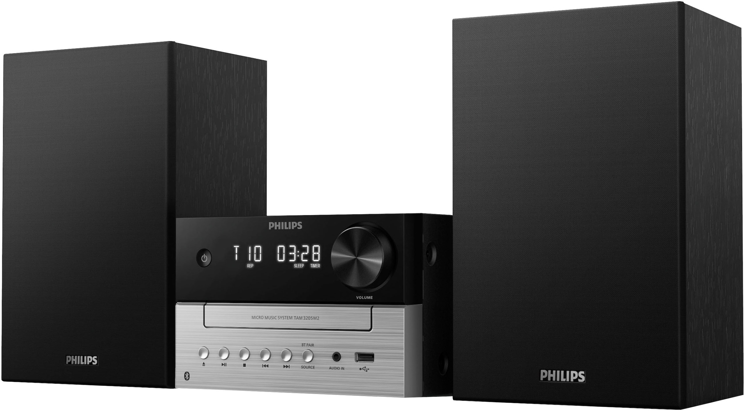 PHILIPS Stereoanlage »TAM3205M2/12« (Bluetooth 20 W) schwarz/silber