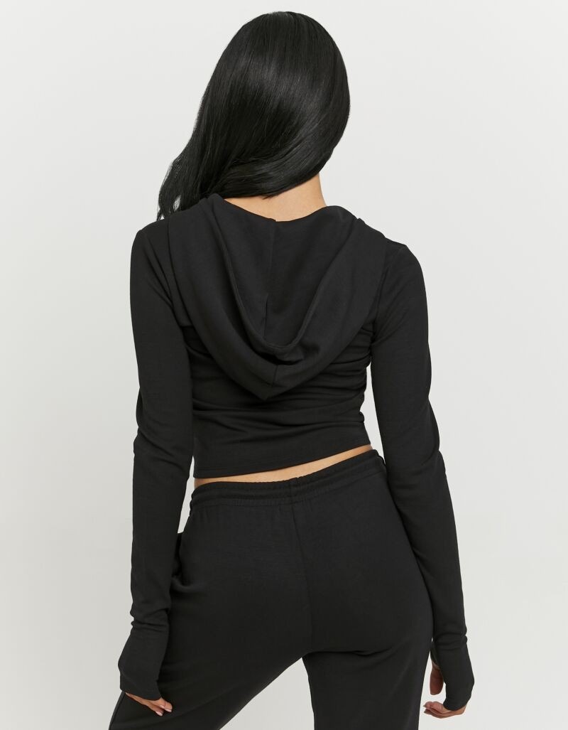 Tally Weijl Kapuzensweatjacke »SSWPEMARIE« Materialmix, verkürzt geschnitten