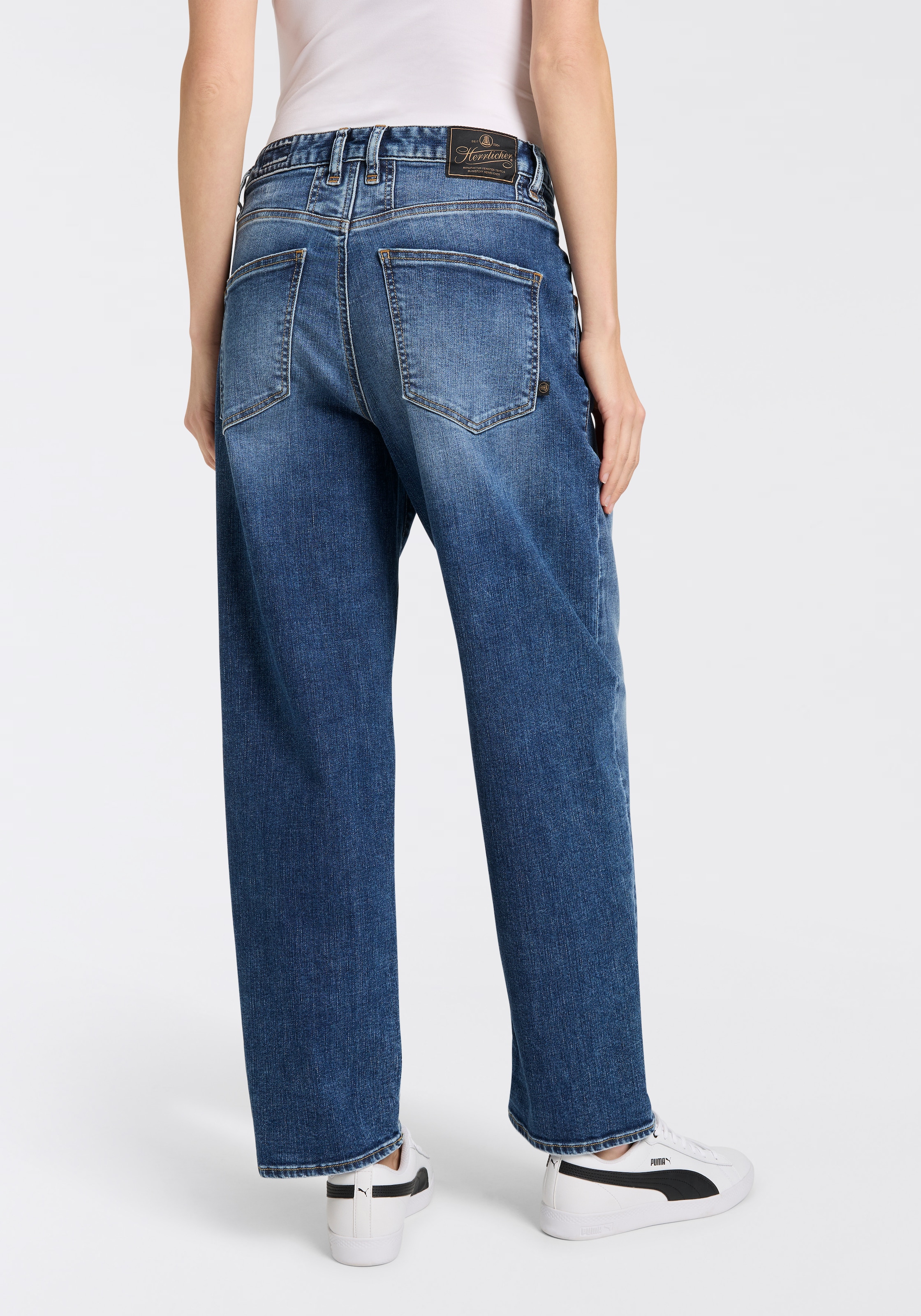 Herrlicher Loose-fit-Jeans »Brooke Organic Denim«, mit Abnähern am Bund