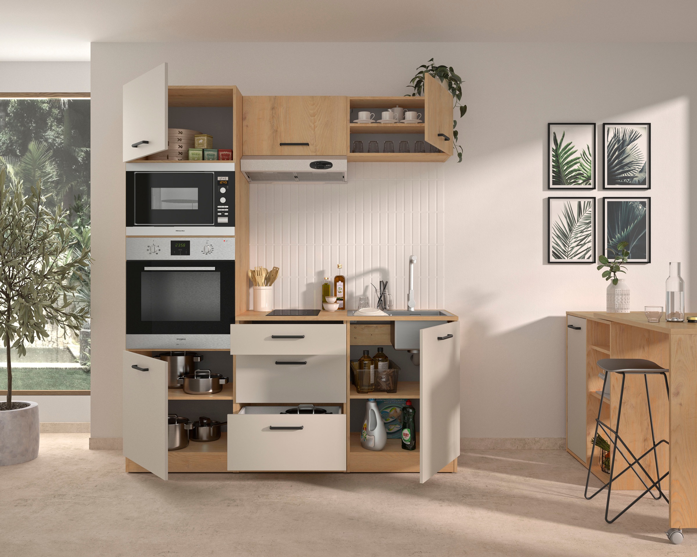 Gami Küchenzeile »Set D B180 ALPAGA« Set,  Viel Stauraum auf kleinem Raum