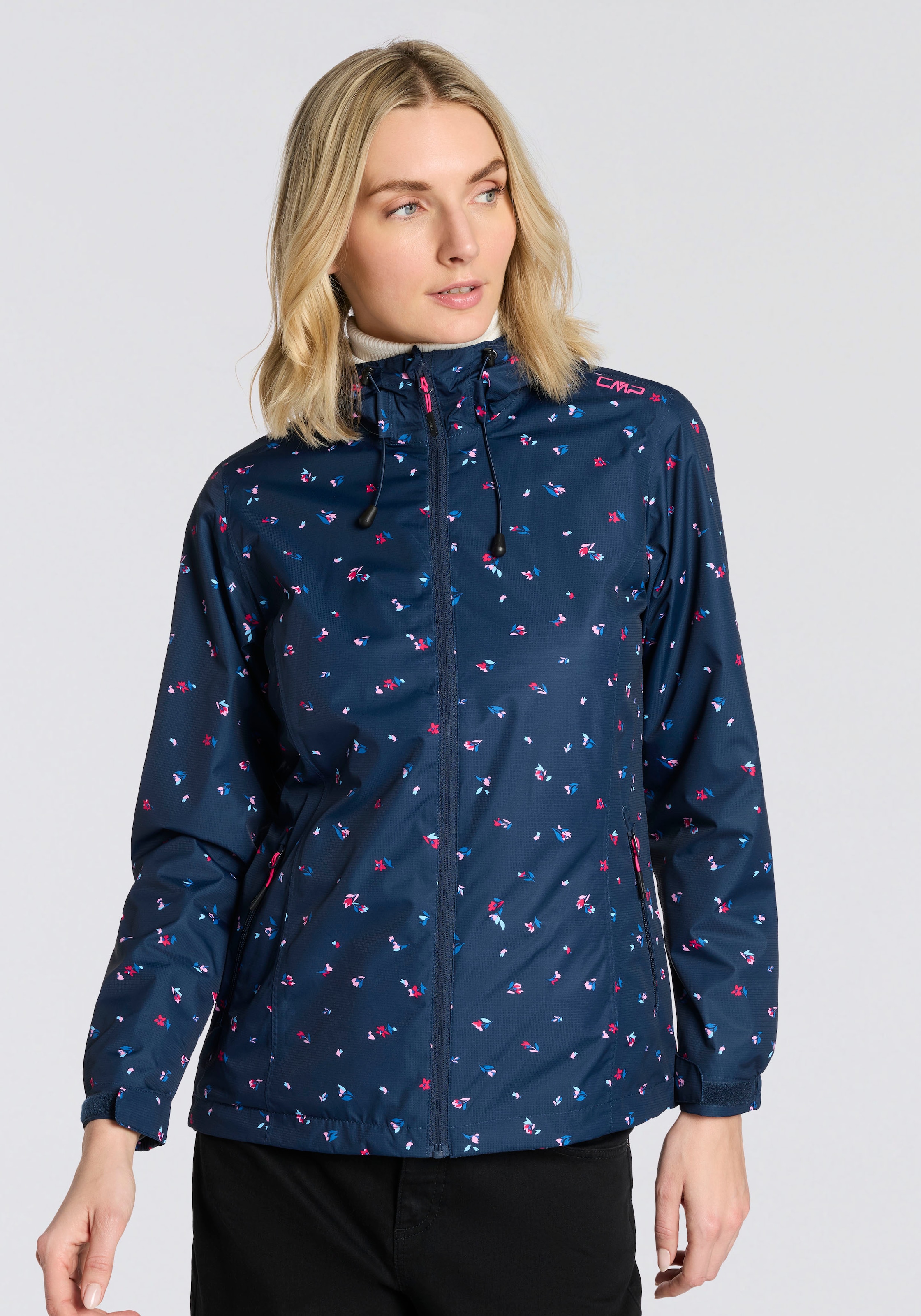 CMP Regenjacke mit Kapuze Übergangsjacke, mit dezenten Reflektordetails