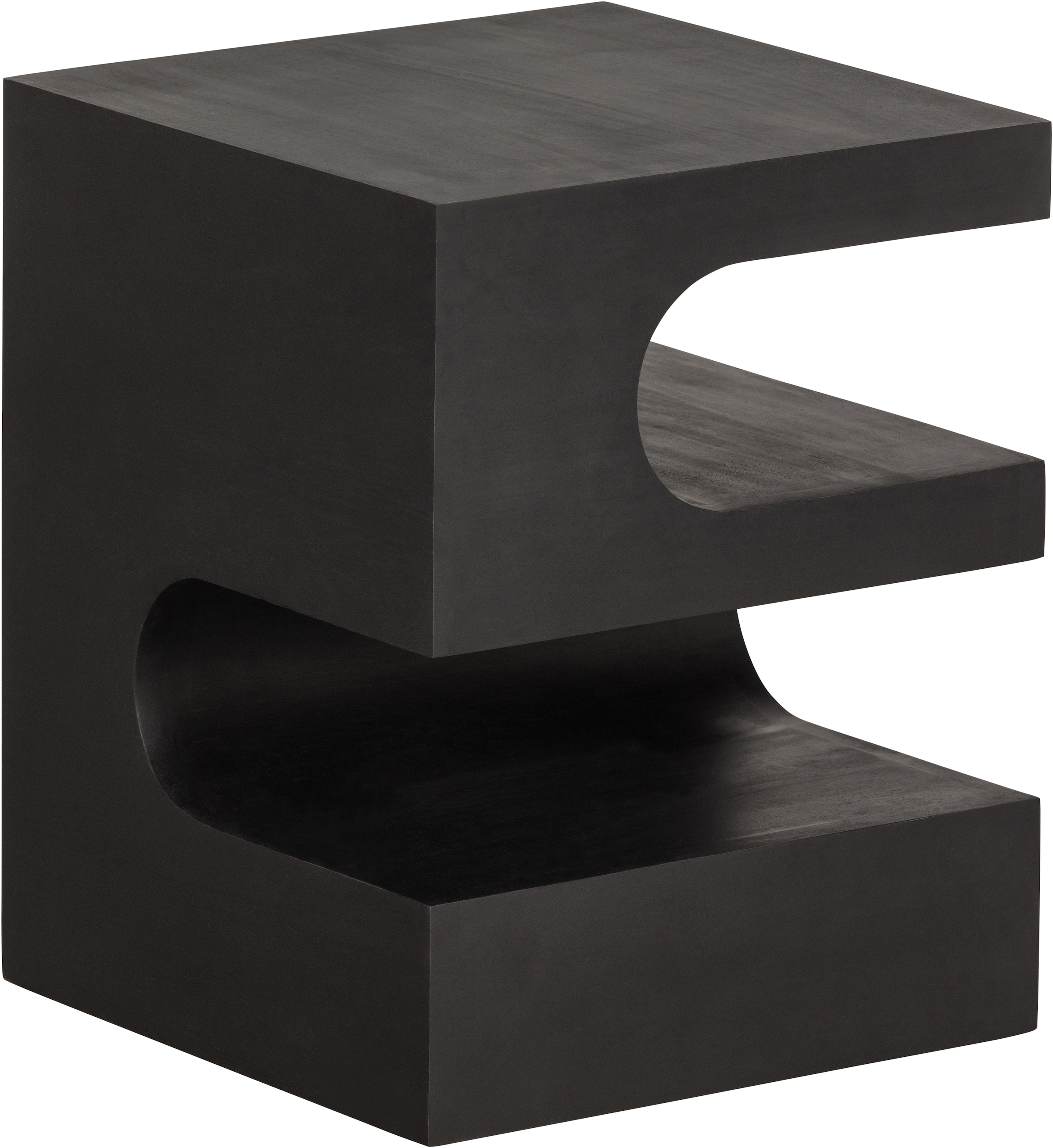 WOOOD Beistelltisch »Toma aus Mangoholz mit gedrehter Formgebung 40x40x50 cm« Tragkraft 15 kg, Plattendicke 5 cm, offener Zwischenboden 13 cm hoch
