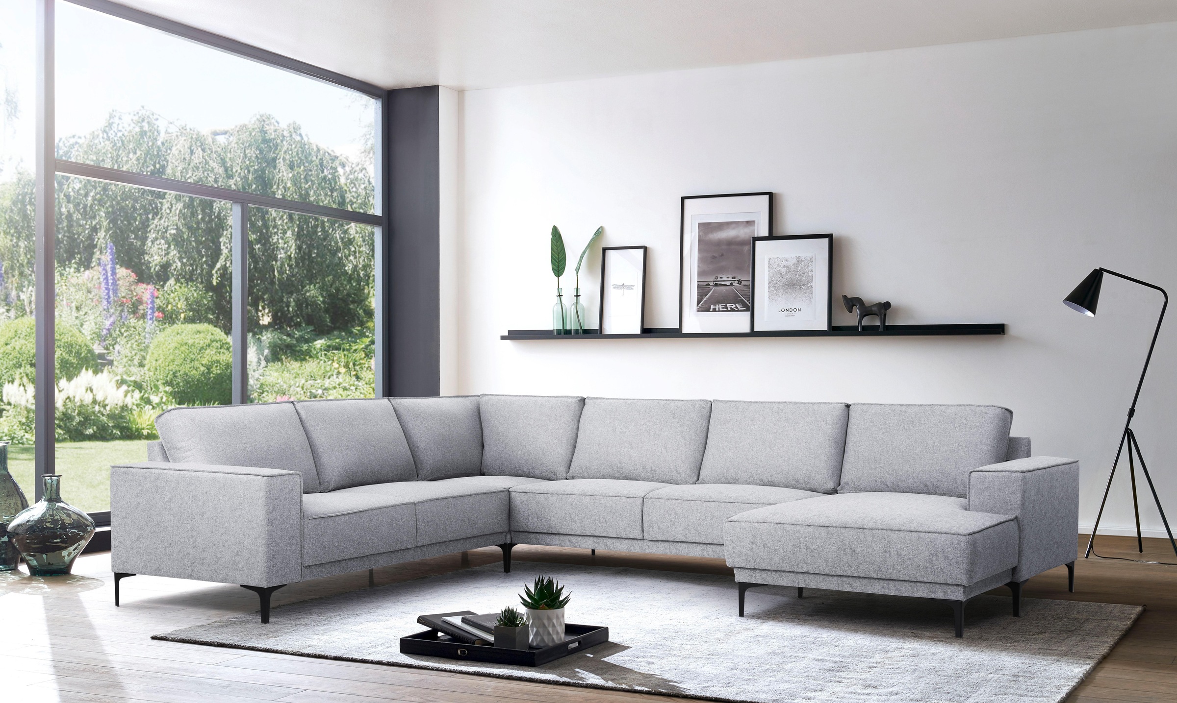 Places of Style Wohnlandschaft »XXL Sofa Oland, Struktur, Flachgewebe, Luxu günstig online kaufen