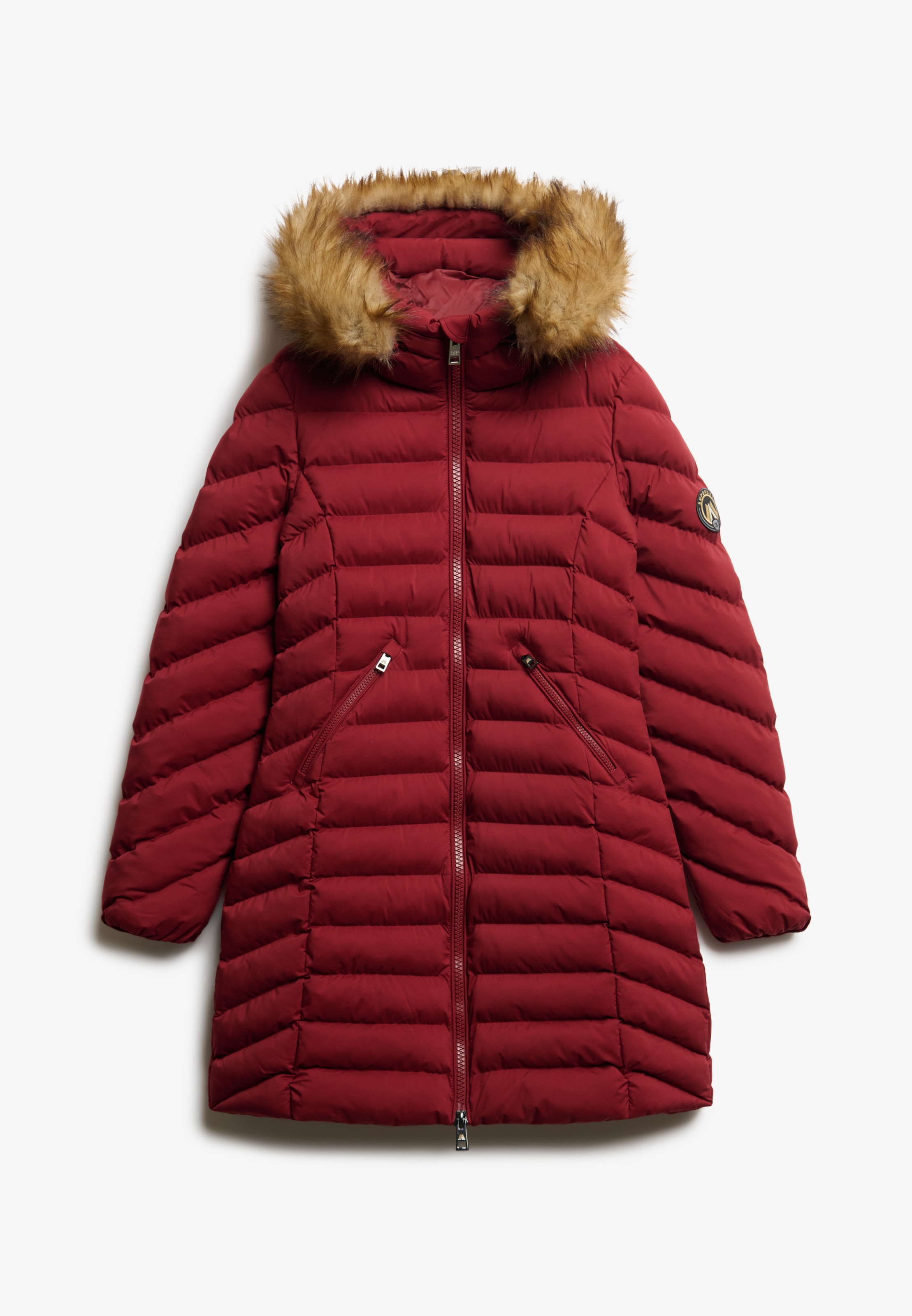 Superdry Steppjacke »FUJI FAUX FUR HOOD MID LENGTH« mit Kapuze