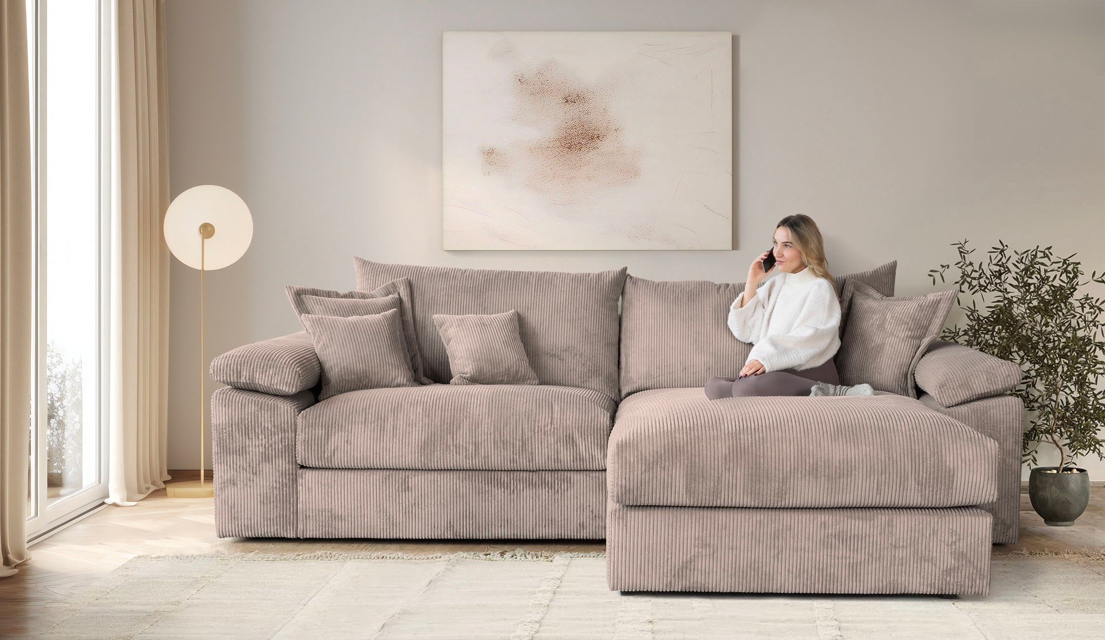 Home affaire Ecksofa »Soft&Cosy XXL L-Form - Breite 303 cm«, Mega-Sofa, Cor günstig online kaufen