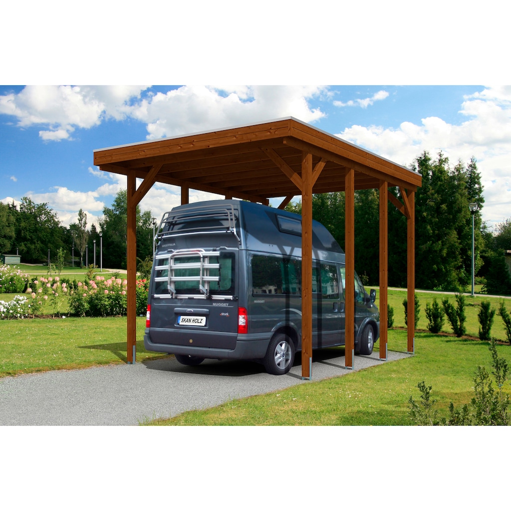 Skanholz Einzelcarport »Friesland«, Holz, 355 cm, braun, für Caravan