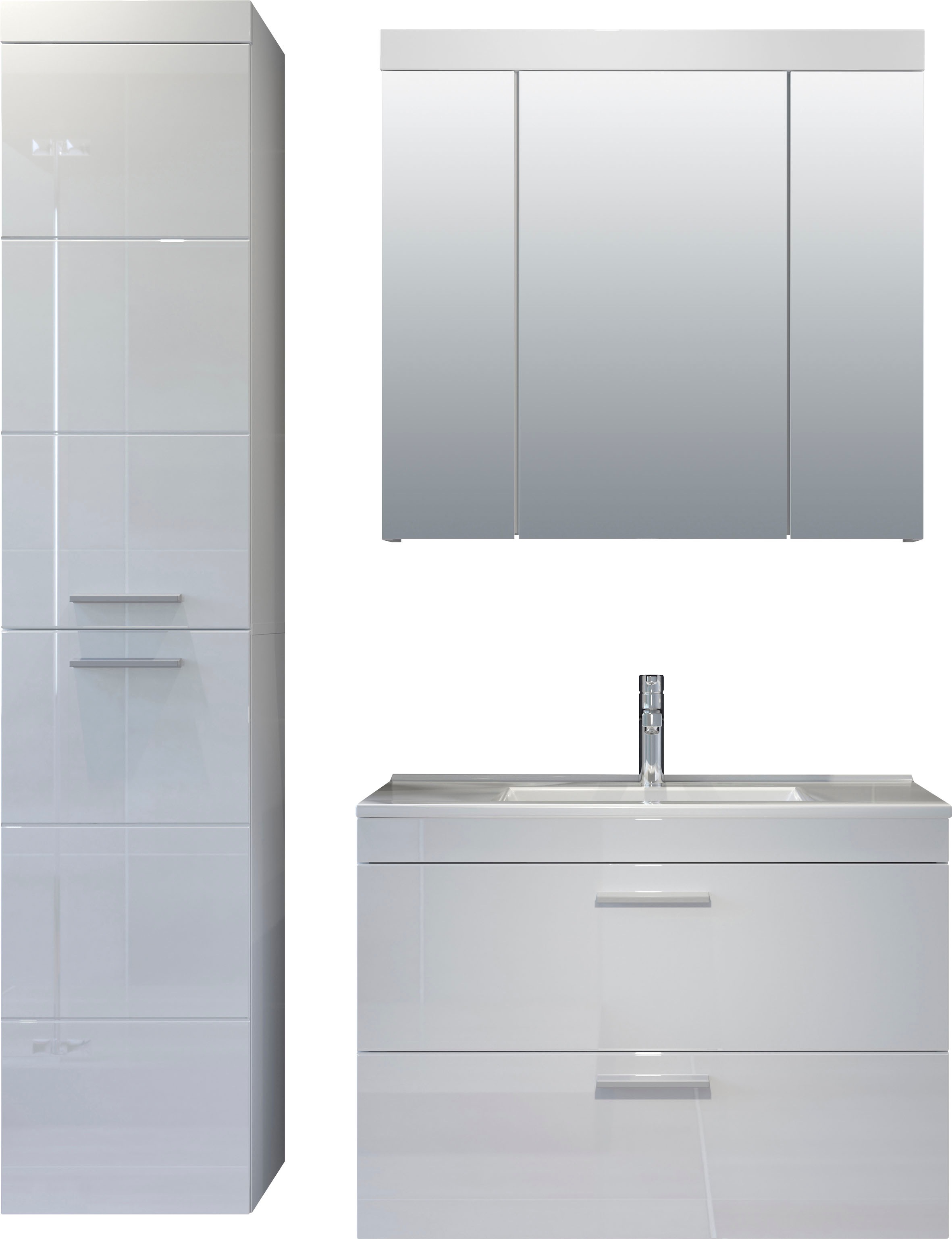 welltime Badezimmer-Set »Dormoletto« 4 Stk. tlg. Badmöbel-Set: Hochschrank, günstig online kaufen