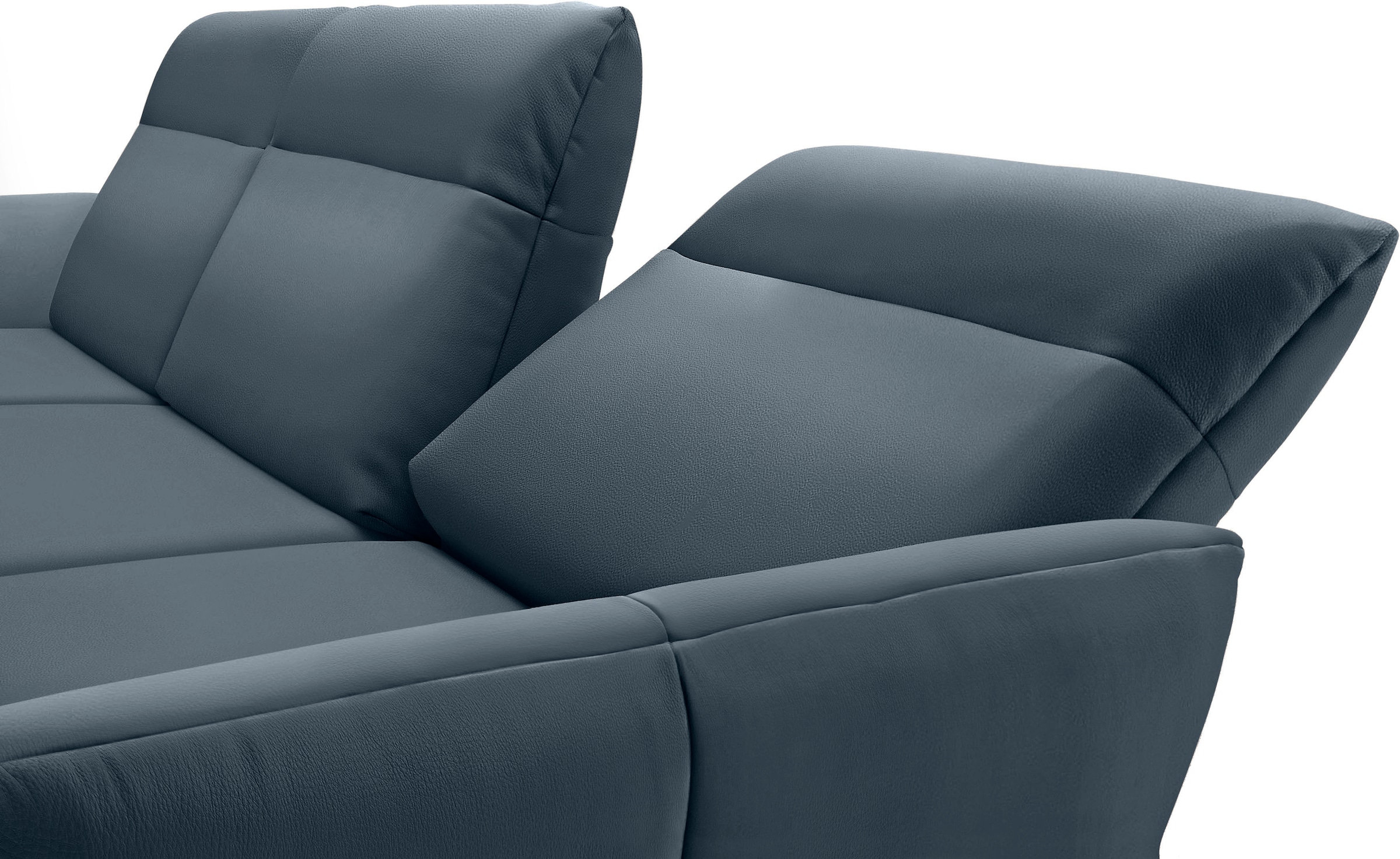 Creation BY ROLF BENZ Ecksofa »CR.460«, Sockel in Nussbaum, Winkelfüße in Umbragrau, Breite 298 cm