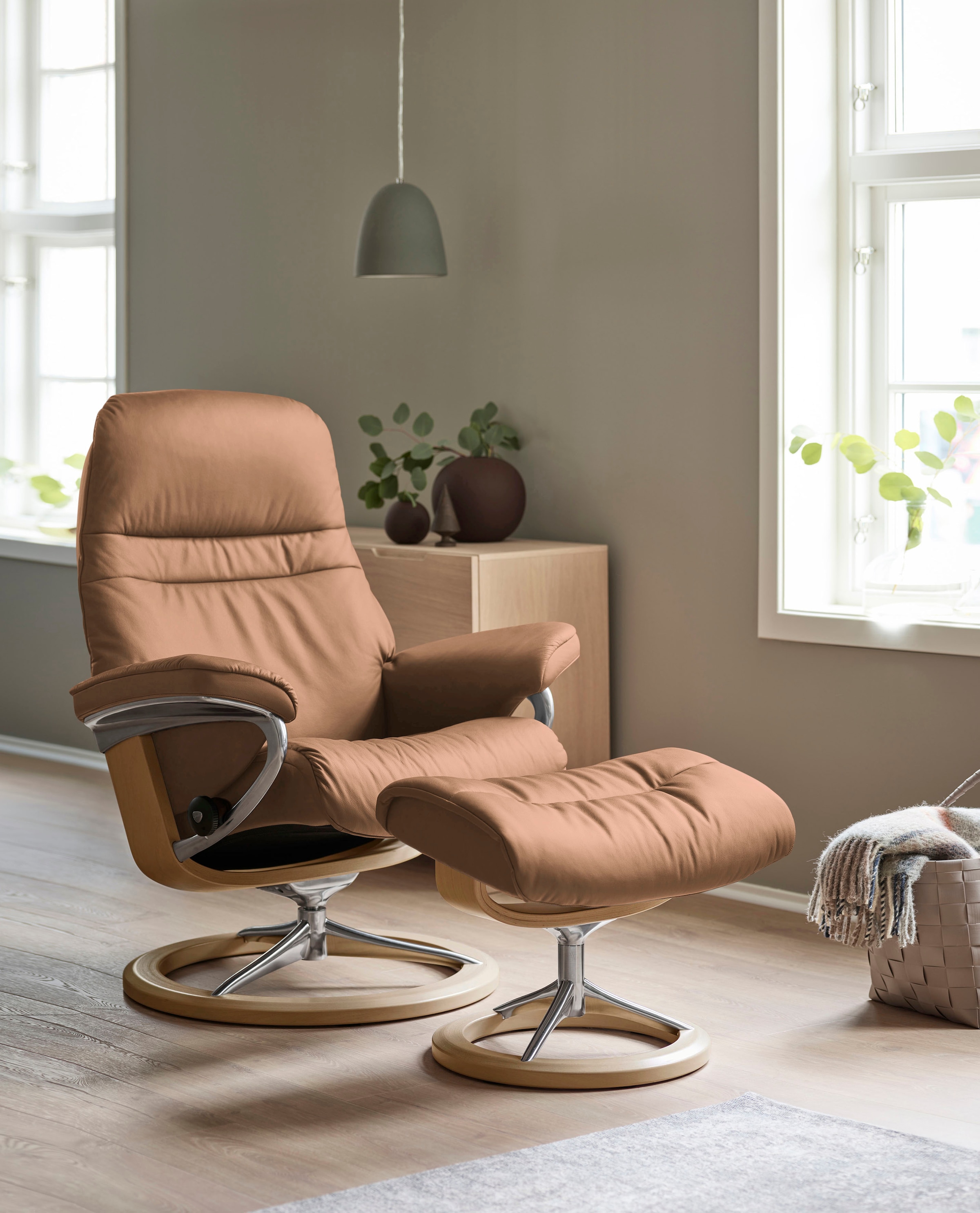 Stressless® Relaxsessel »Sunrise« mit Signature Base, Größe M, Gestell Eiche