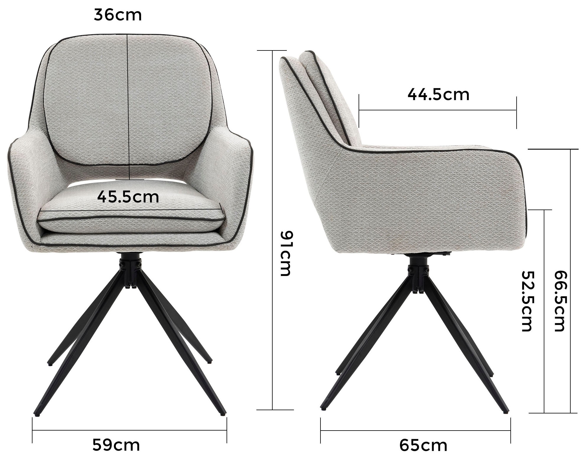 Duo Collection Esszimmerstuhl »Esra« (Set) 2 Stk.drehbar, extra Polsterung im Sitzbereich