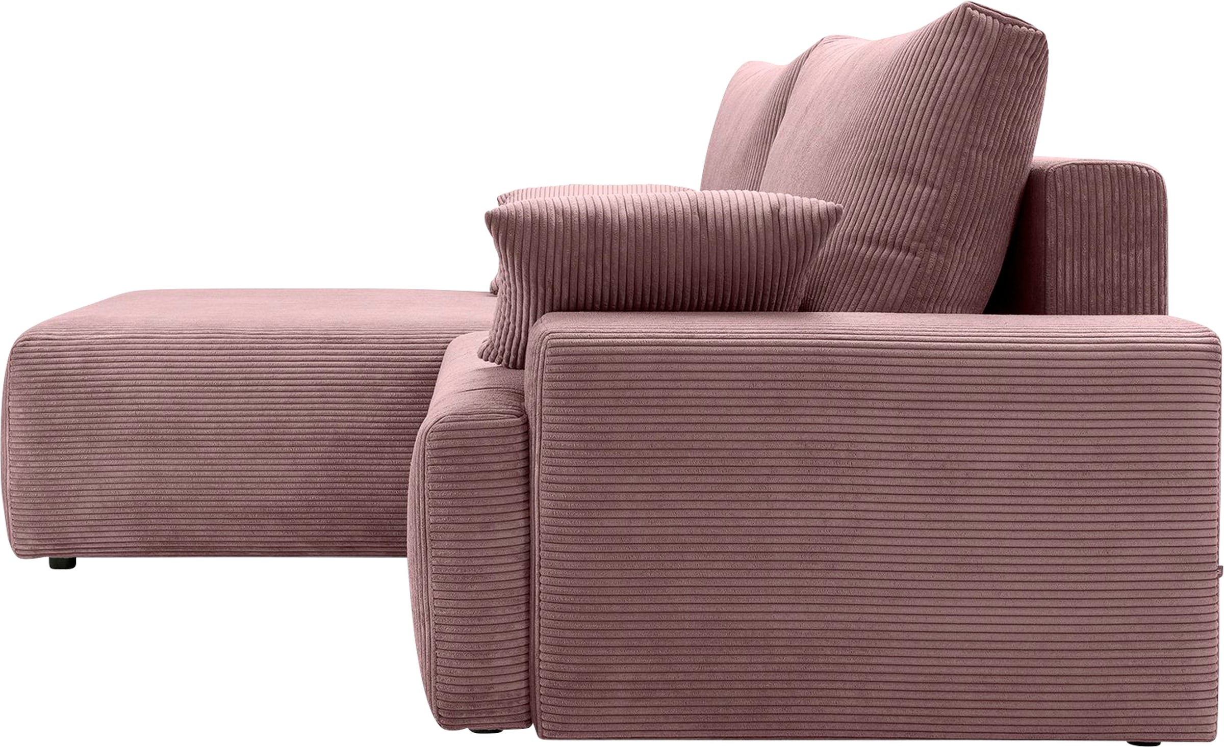 exxpo - sofa fashion Ecksofa »Orinoko, aktuelles Design und hoher Sitzkomfort, L-Form«, inkl. Bettfunktion und Bettkasten, schöne Farben im angesagten Cord