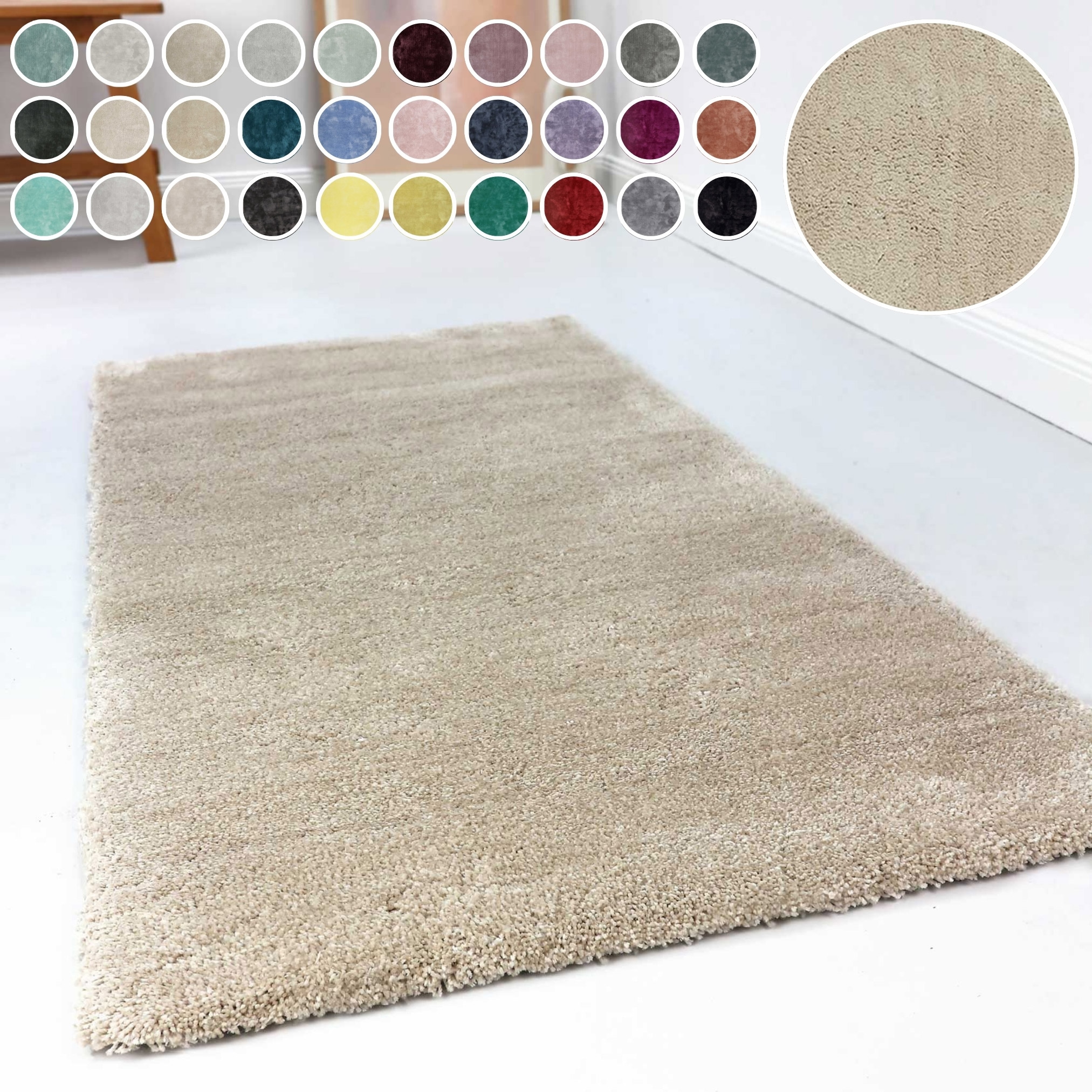 Esprit Hochflor-Teppich »Relaxx ESP-4150«, rund, 25 mm Höhe, Wohnzimmer, se günstig online kaufen