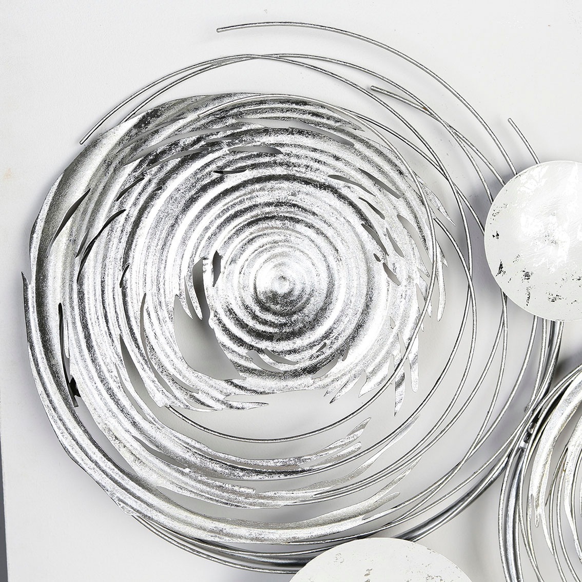 GILDE Wanddekoobjekt »Wandrelief Circles, weiß/silber« aus Metall, dekorati günstig online kaufen