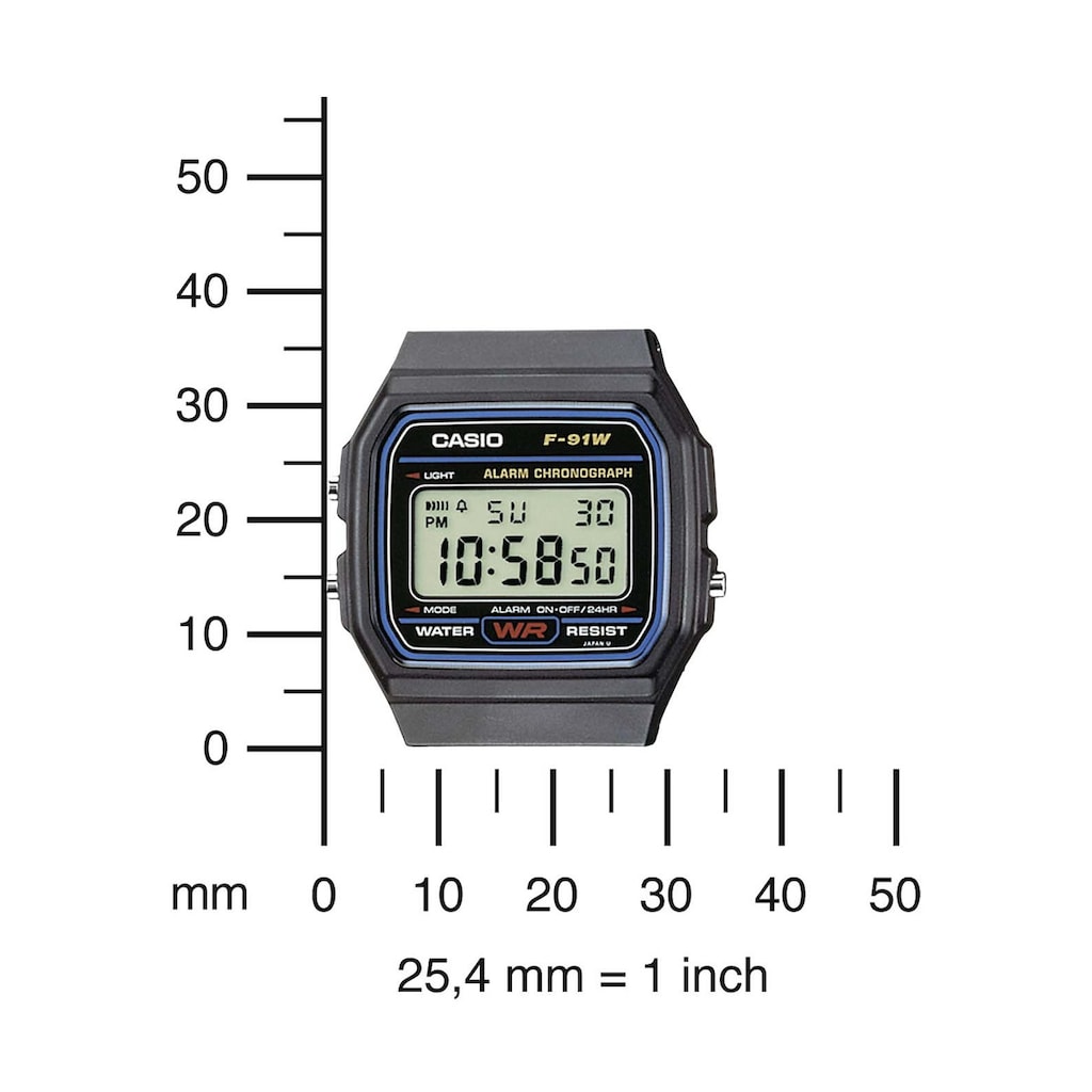 Casio Collection Chronograph »F-91W-1YEG«