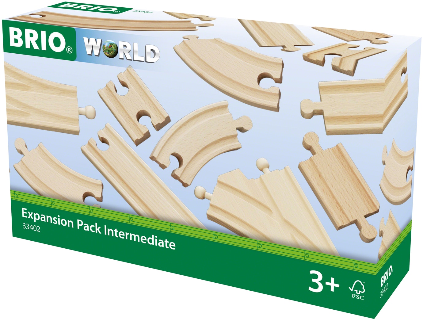 BRIO® Gleise-Set »BRIO® WORLD, Mittleres Schienensortiment«, (Set), Ergänzungsset BRIO® WORLD, FSC®- schützt Wald - weltweit