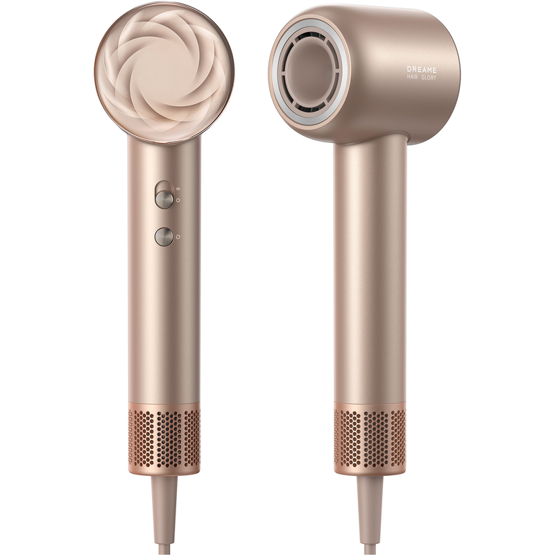 DREAME Haartrockner »Glory Mix« 1.600 W 3 Aufsätze Vielseitige Aufsätze, Überhitzungsschutz, schnelles Trocknen Gold Leichtes Design: Das Hauptteil...