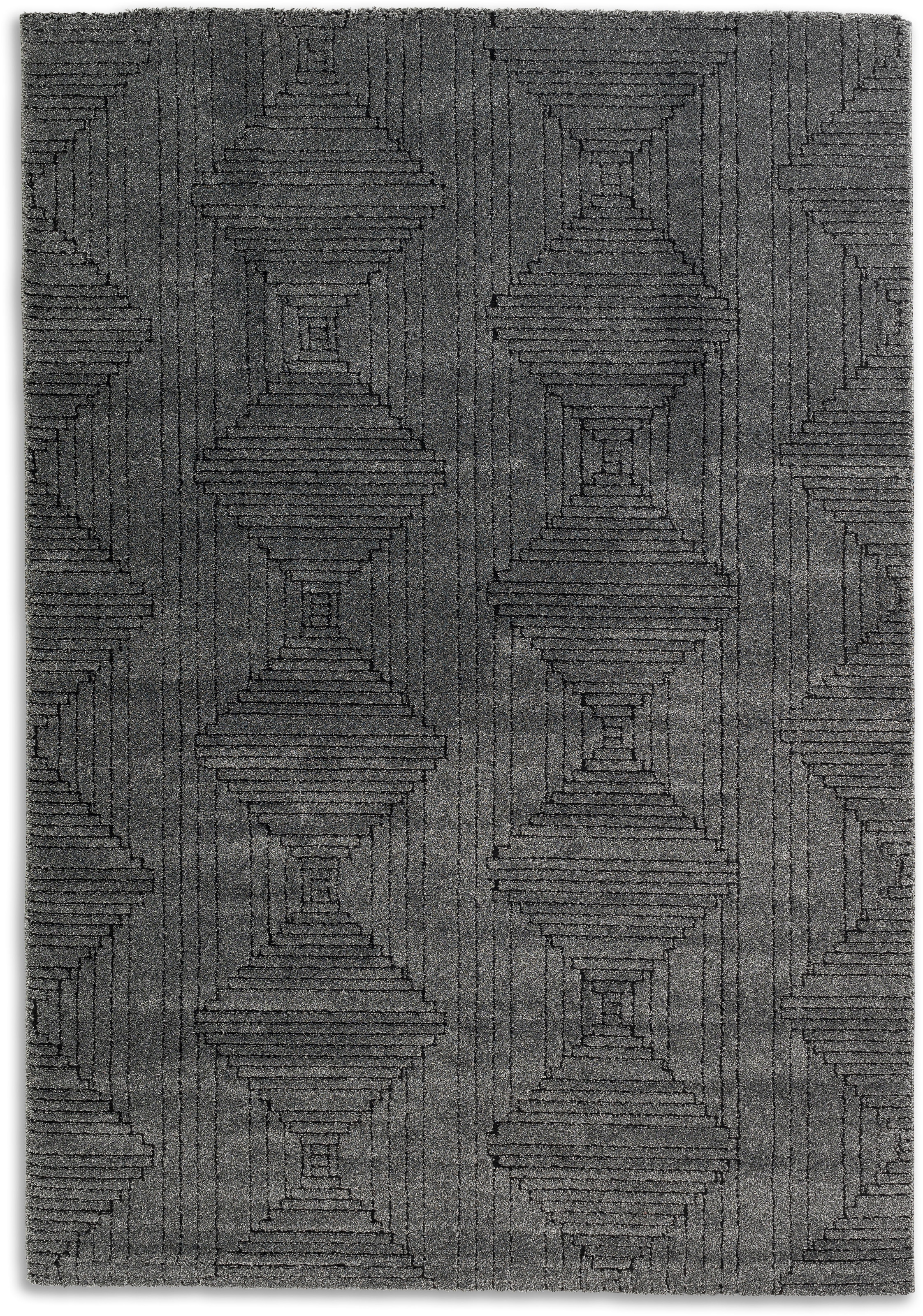 SCHÖNER WOHNEN-Kollektion Teppich »Pure 6317-243«, rechteckig, 22 mm Höhe, Kurzflor, Hoch Tief Struktur, Wohnzimmer, Schöner Wohnen Kollektion