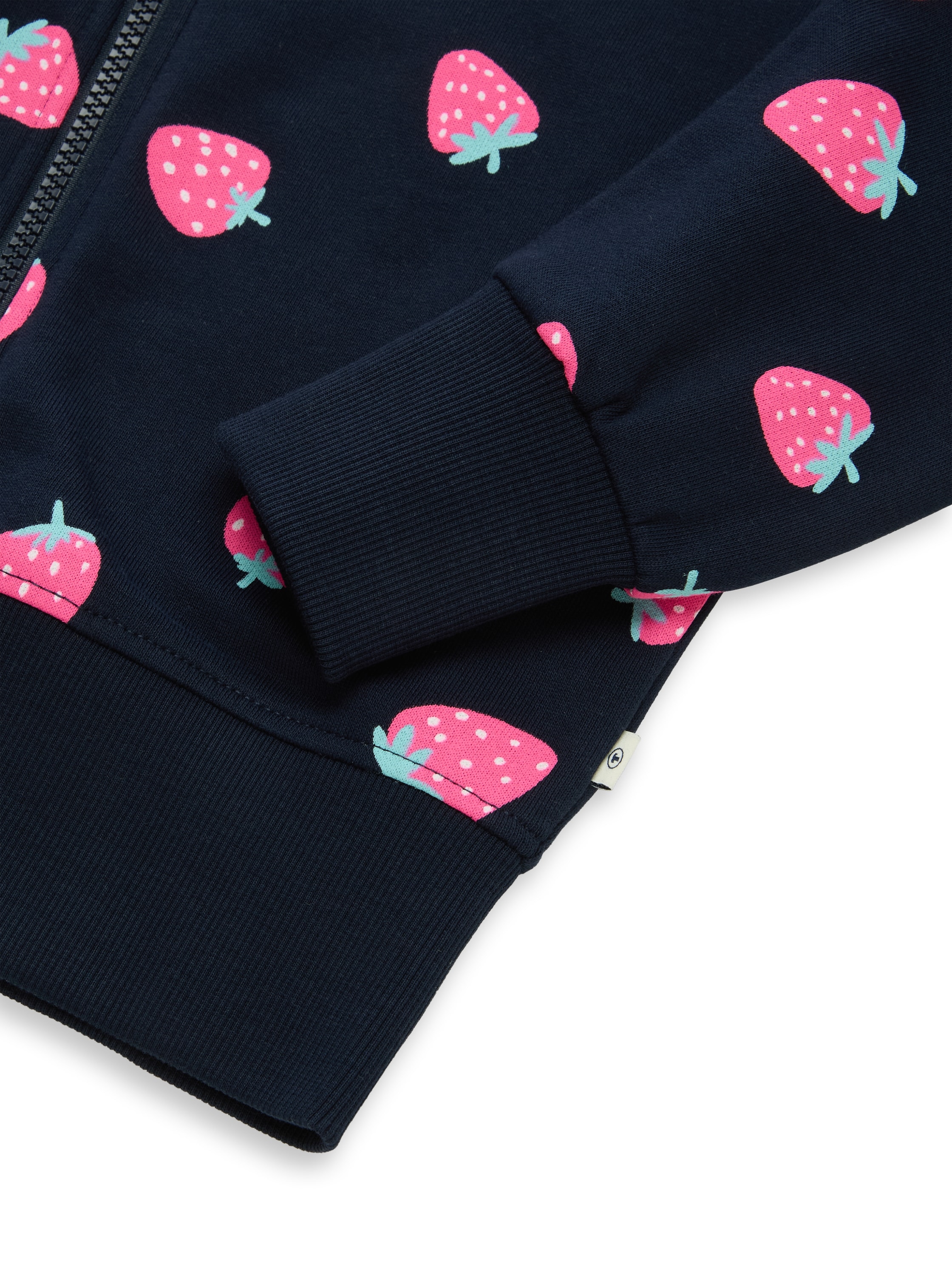 TOM TAILOR Kapuzensweatjacke mit Erdbeer-Allover-Print, für Girls