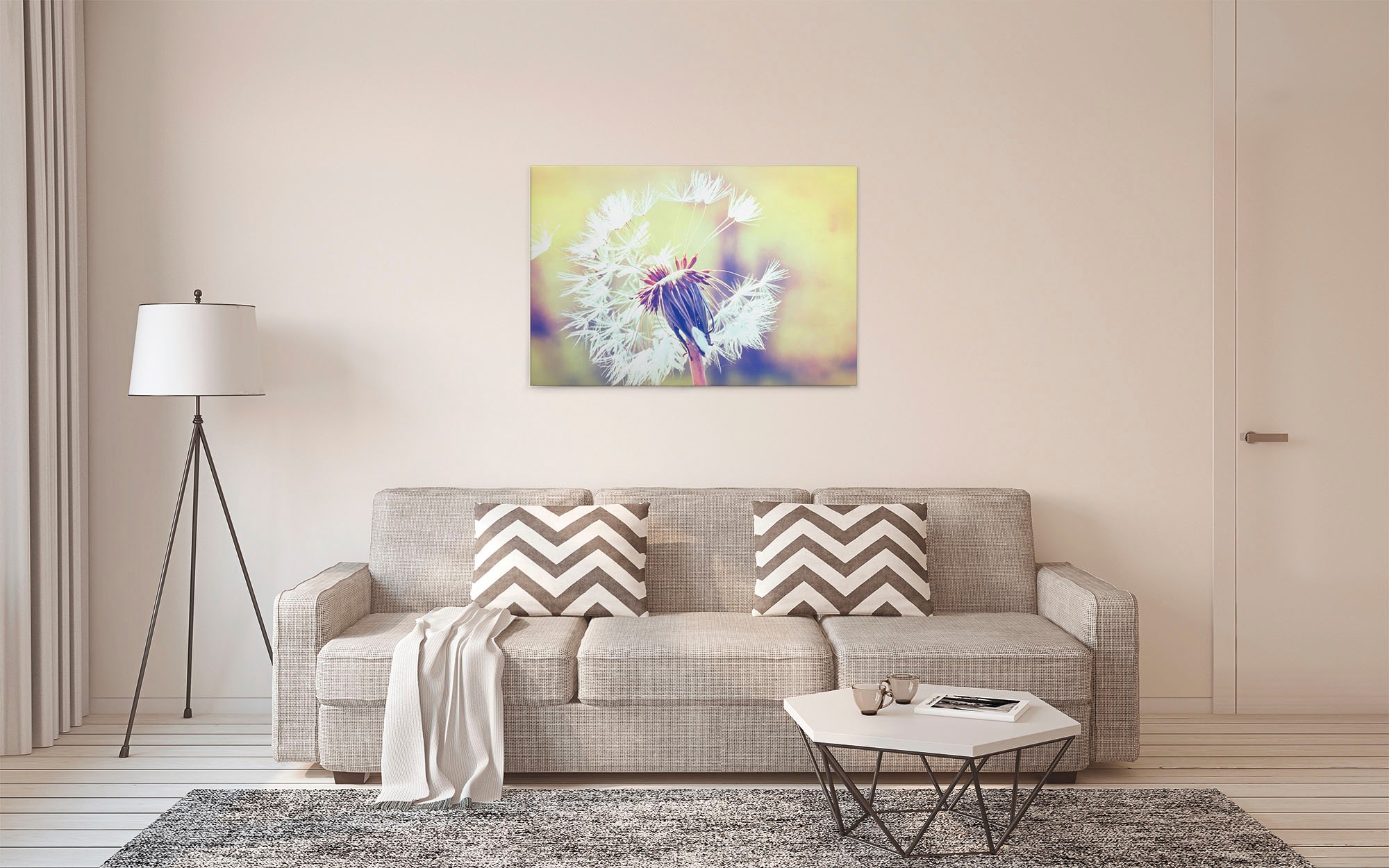 A.S. Création Leinwandbild »Dandelion«, Kunst-Gemälde-Kinder, (1 St.), Pusteblume Keilrahmen Leinwand-Bild Wohnzimmer modern Wandbild Kinder