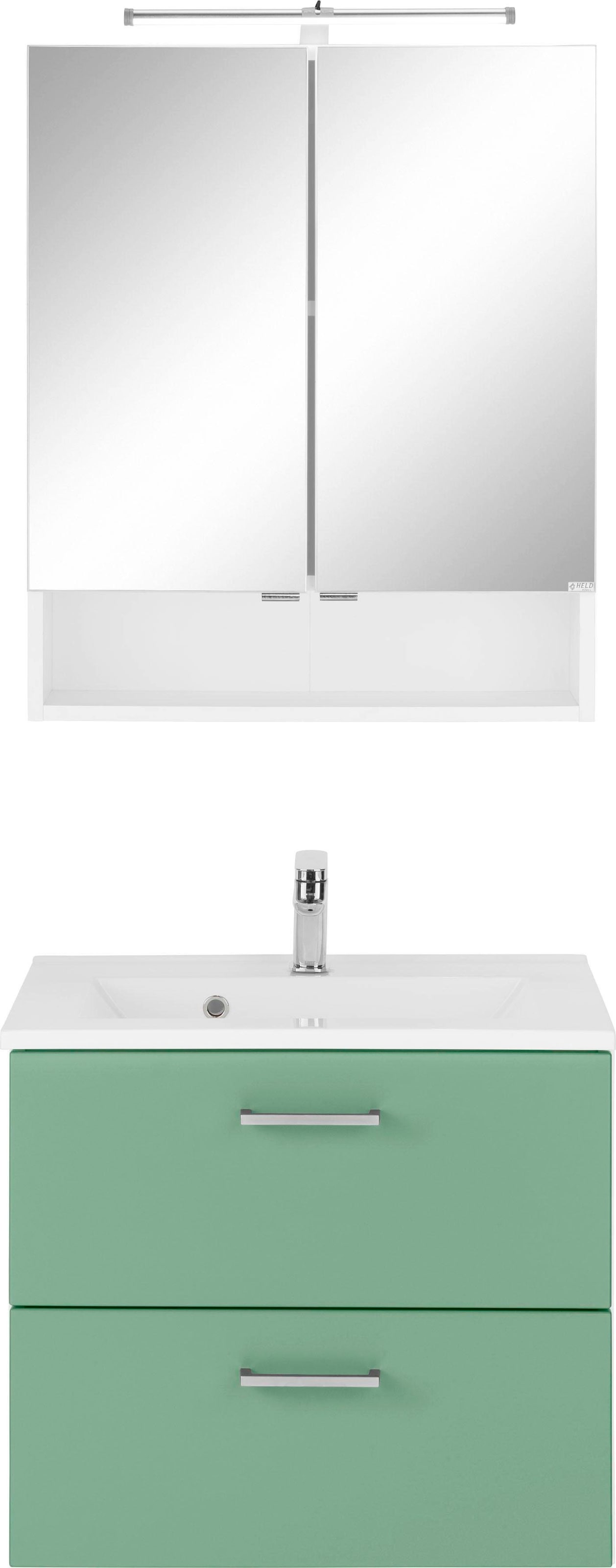 welltime Badmöbel-Set »Ribera«, (2 St.), Spiegelschrank Breite 60 cm, Waschtisch
