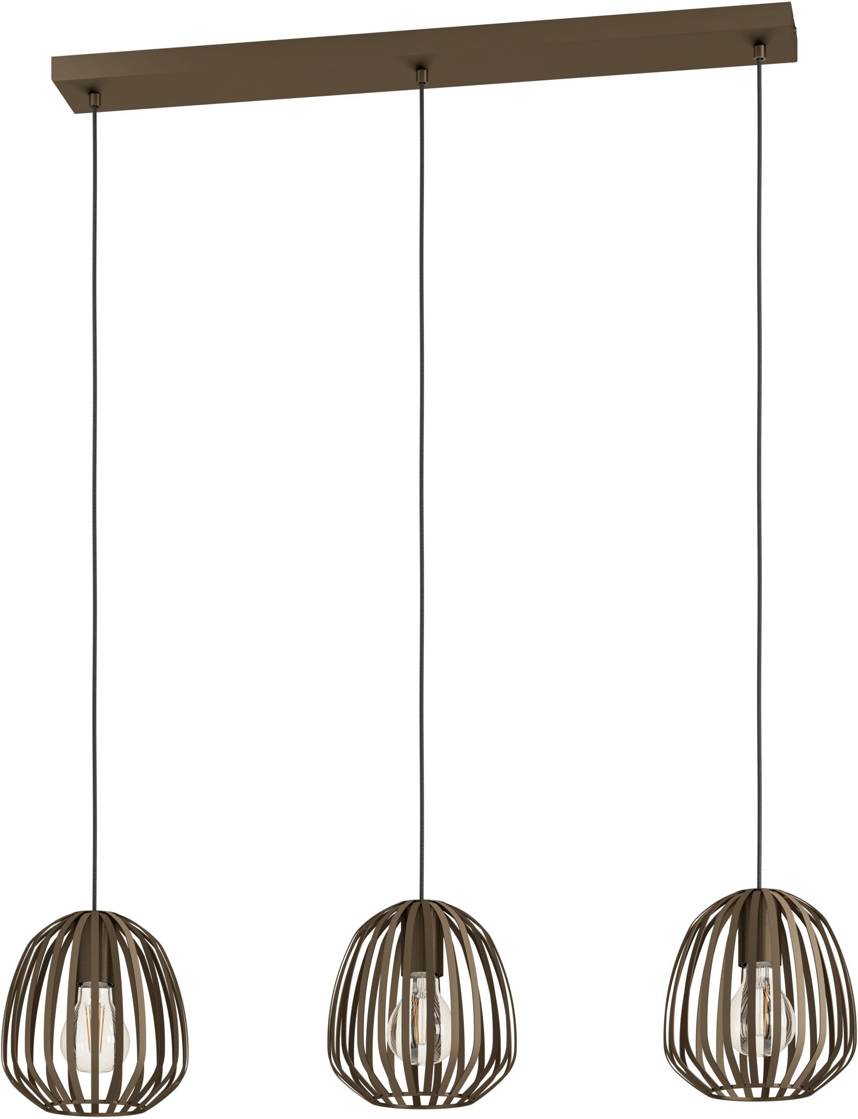 EGLO Hängeleuchte »ESPINAL Pendellampe - Stahl - E27 - 3X40W - IP20« E27 1 Stk. Hängelampe, Deckenlampe, Wohnzimmer, Esszimmer, L90 x B19,5 x H110 cm