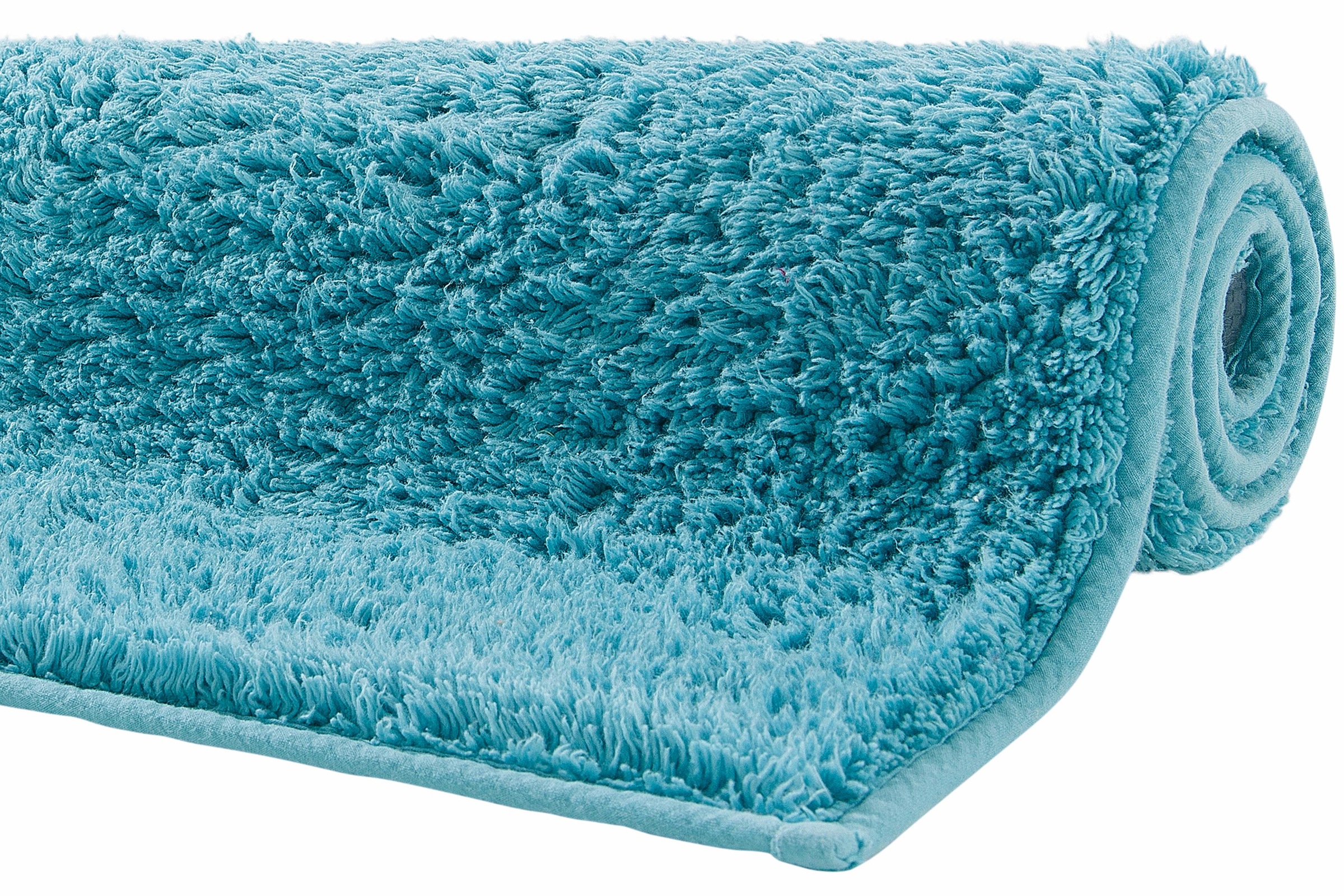 my home Badematte »Maren, Badvorleger, Badezimmer Teppich«, rutschhemmend beschichtet, fußbodenheizungsgeeignet, Bio-Baumwolle, Badteppich, Badematten auch als 3 teiliges Set