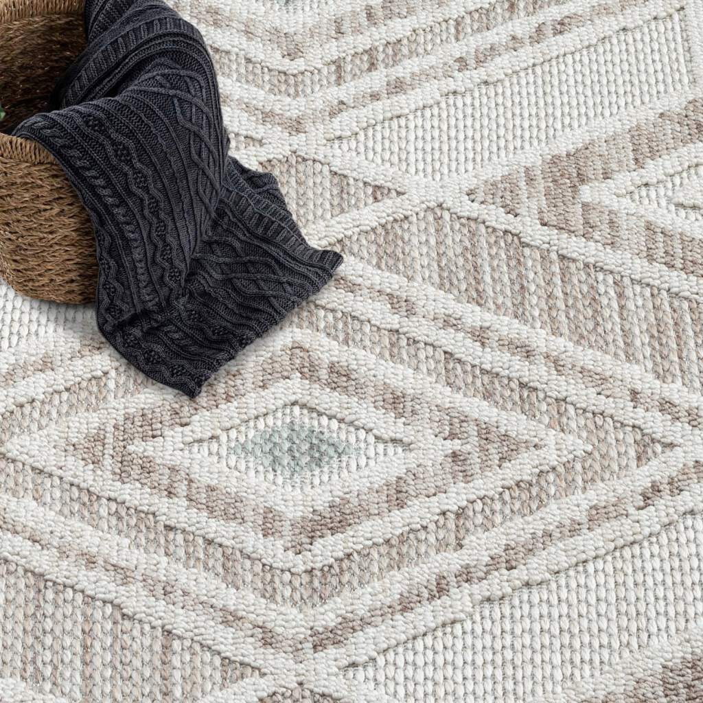Carpet City Teppich »LINDO 8875«, rechteckig, 11 mm Höhe, Kurzflor, Hochtief-Muster/ 3D-Effekt, Fransen, Boho-Stil, Wohnzimmer