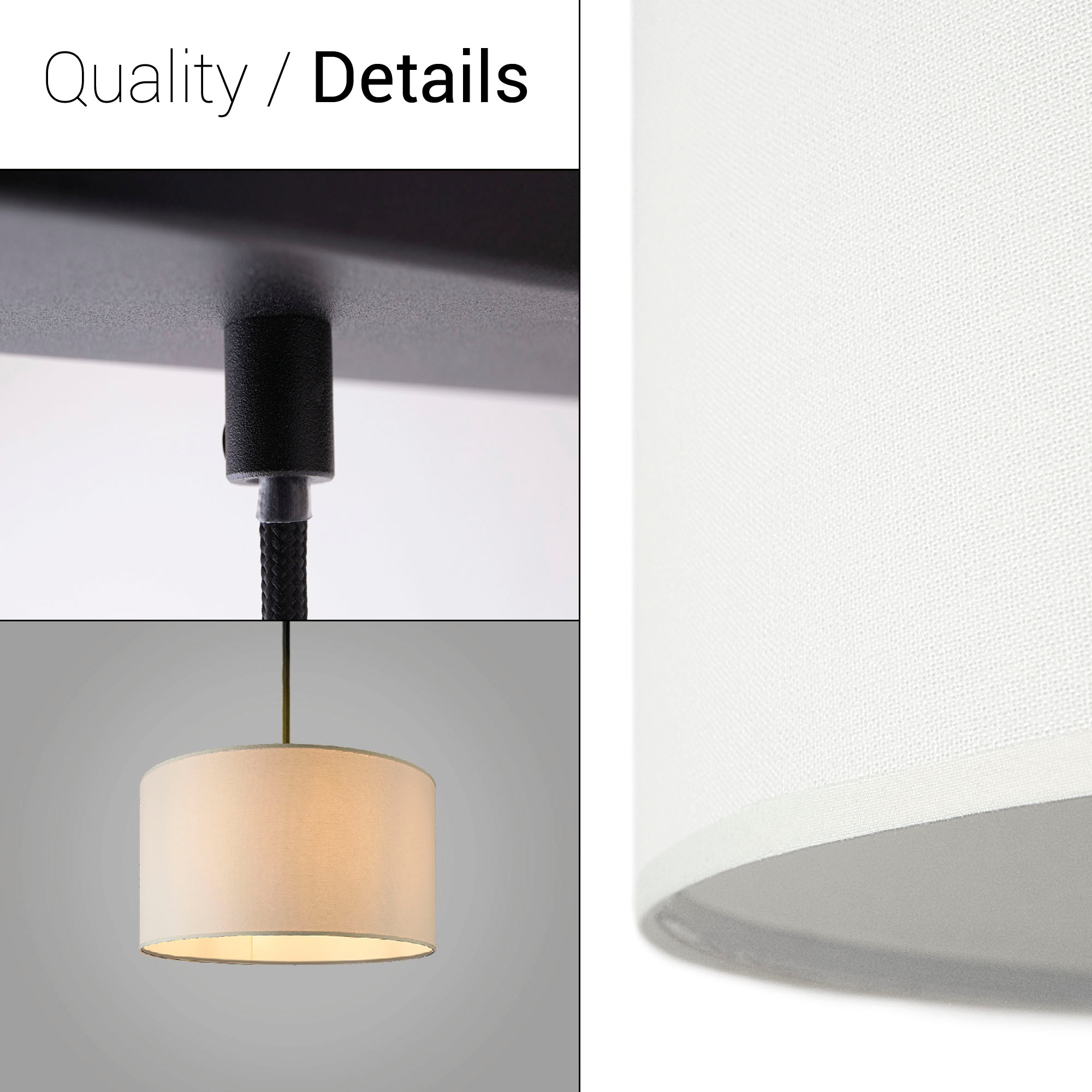 Paco Home Pendelleuchte »HUGO CANVAS UNI COLOR«, Leuchtmittel E27 | ohne Leuchtmittel, Pendelleuchte Wohnzimmer Hängelampe Esszimmer Lampenschirm E27 Uni