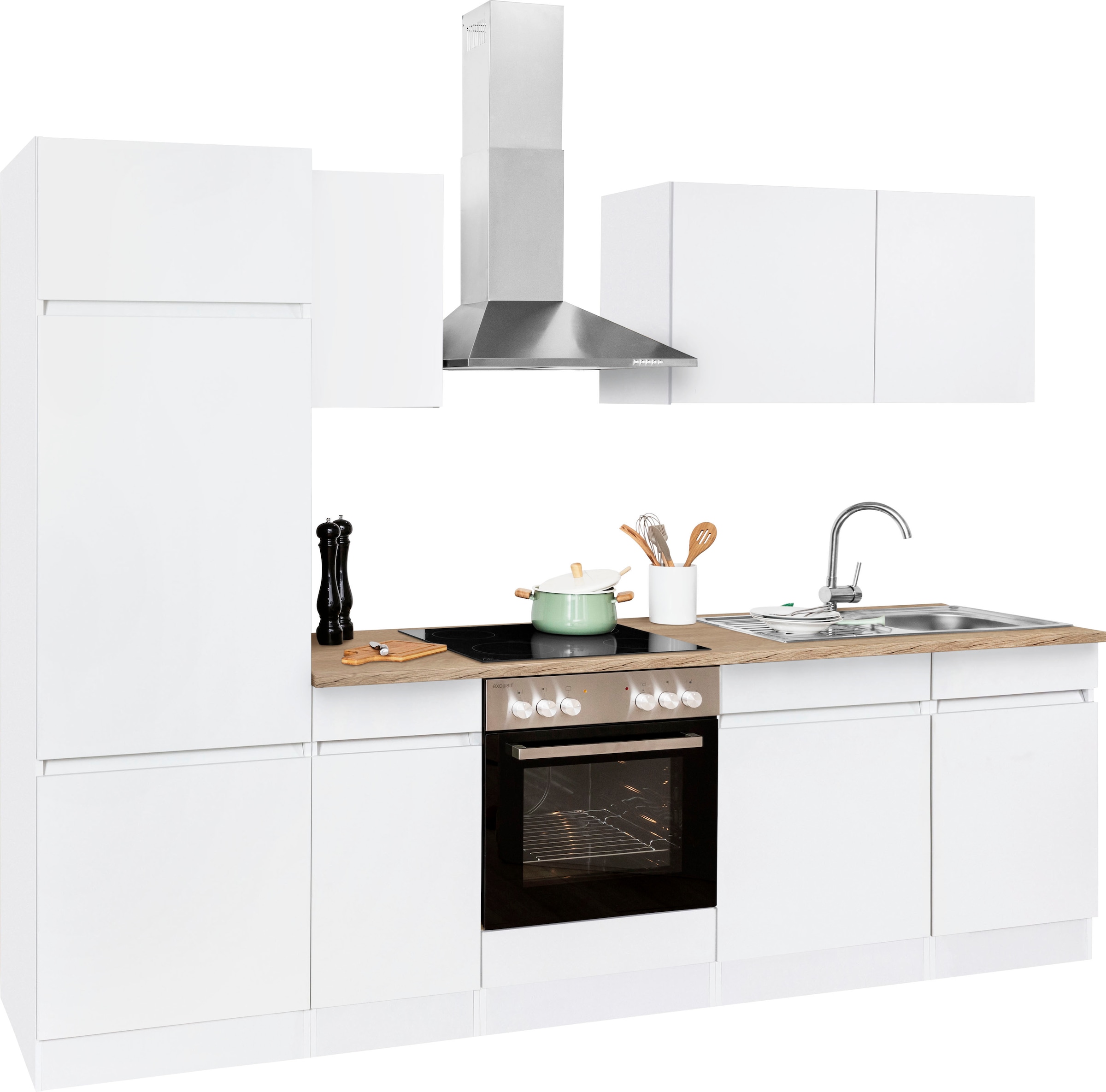 OPTIFIT Küchenzeile »Roth« Breite 270 cm, wahlweise mit E-Geräten, mit Push-to-Open-Funktion