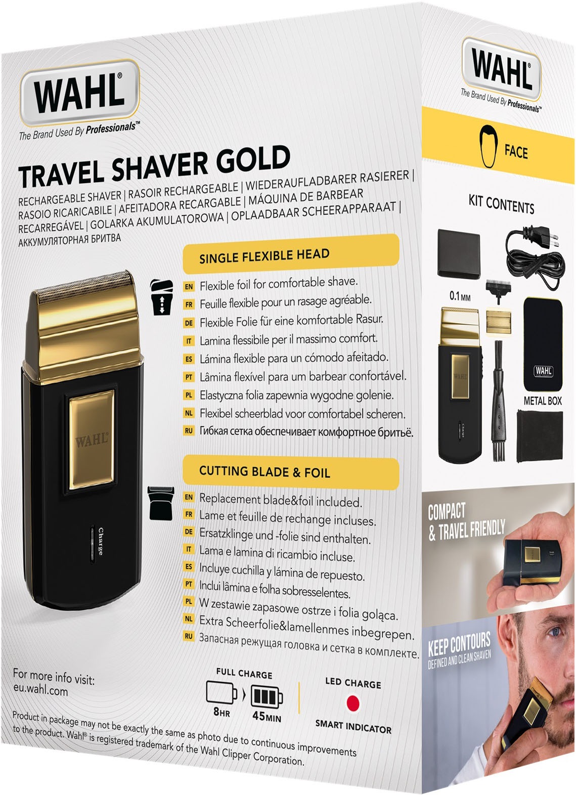 Wahl Elektrorasierer »Travel Shaver«, 8 St. Aufsätze, Kompaktes Design, LED-Ladenanzeige