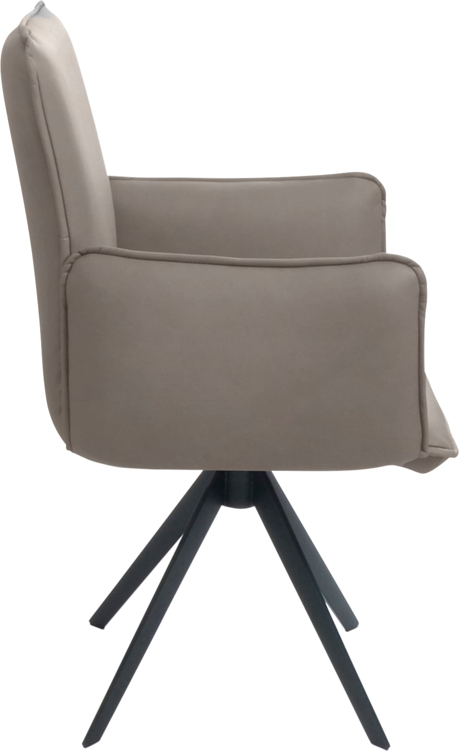 K+W Komfort & Wohnen Drehstuhl, Leder, Blitzdrehkreuz und Rückholfunktion, dekorativer 12mm Biese