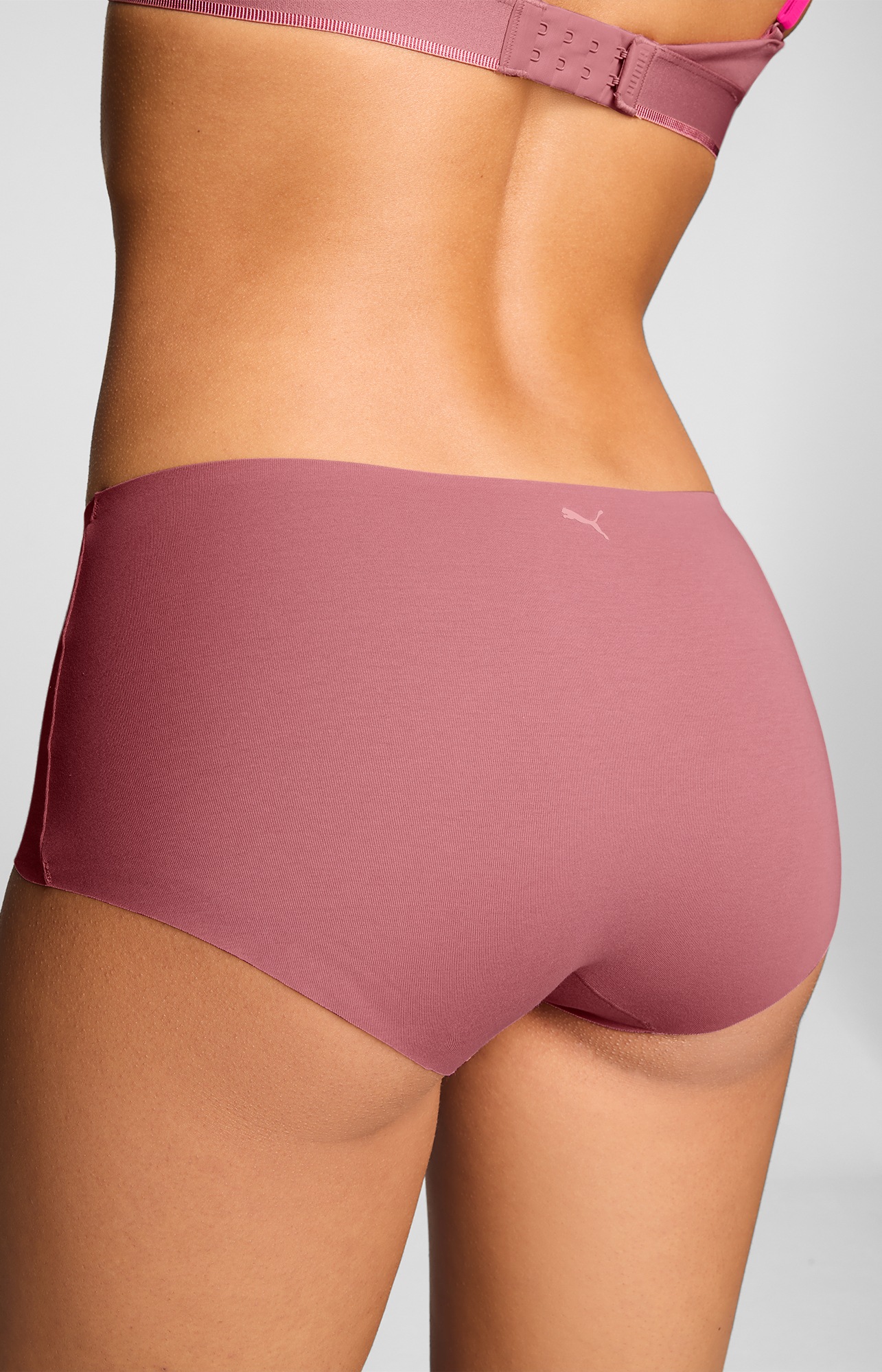 PUMA Panty »PUMA WOMEN INVISIBLE COTTON MINI SHORTS« 2er Pack,  nahtlose Ränder für eine unsichtbare Passform
