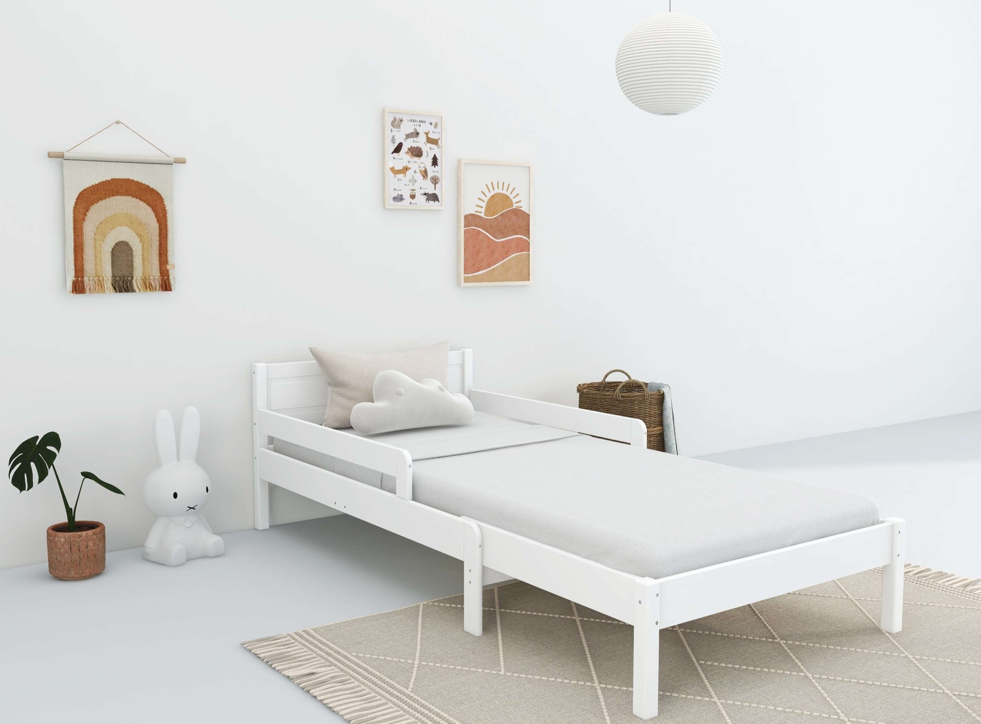 Home affaire Kinderbett »Hero, Massivholzbett, ausziehbar von 140 bis 200 cm, FSC®« 90cm Breite, 140-200cm Liegefläche,  massive Kiefer, mit Lattenrost, zeitlose Optik,  Rausfallschutz