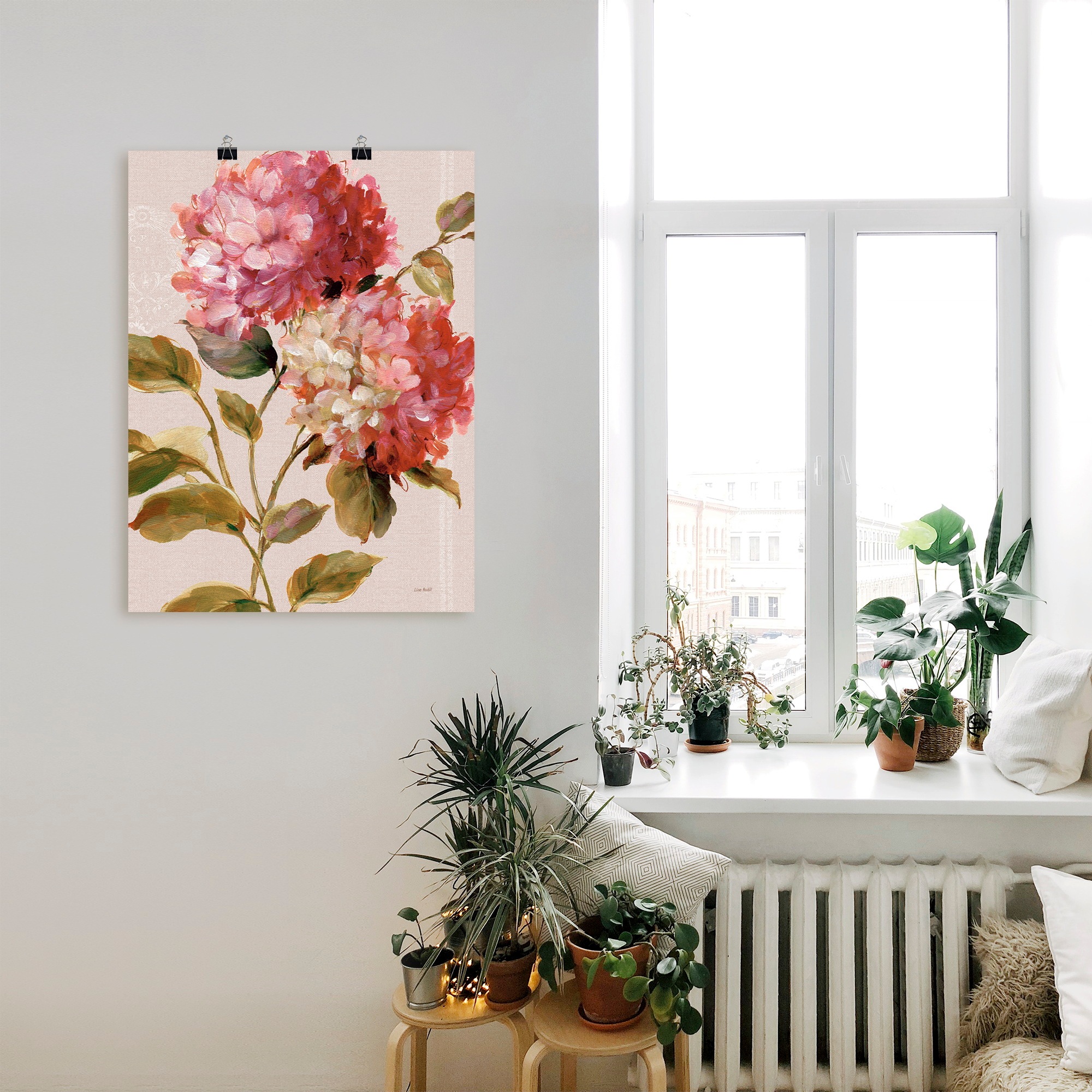 Artland Wandbild »Harmonische Hortensien«, Blumen, (1 St.), als Leinwandbild, Poster in verschied. Größen