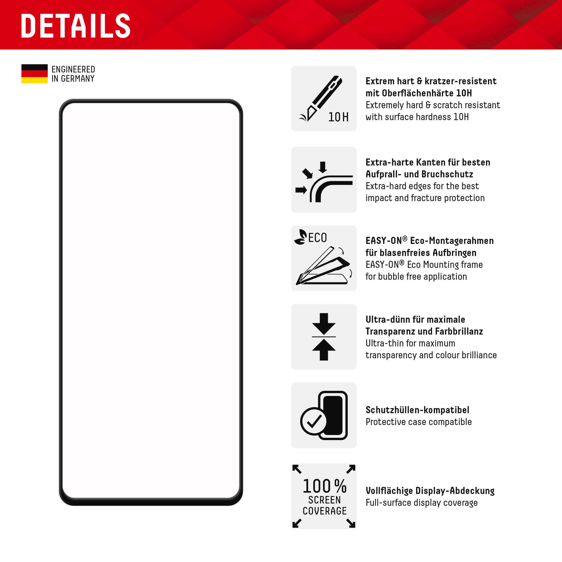 Displex Displayschutzfolie »Real Glass FC Samsung Galaxy A54 5G«