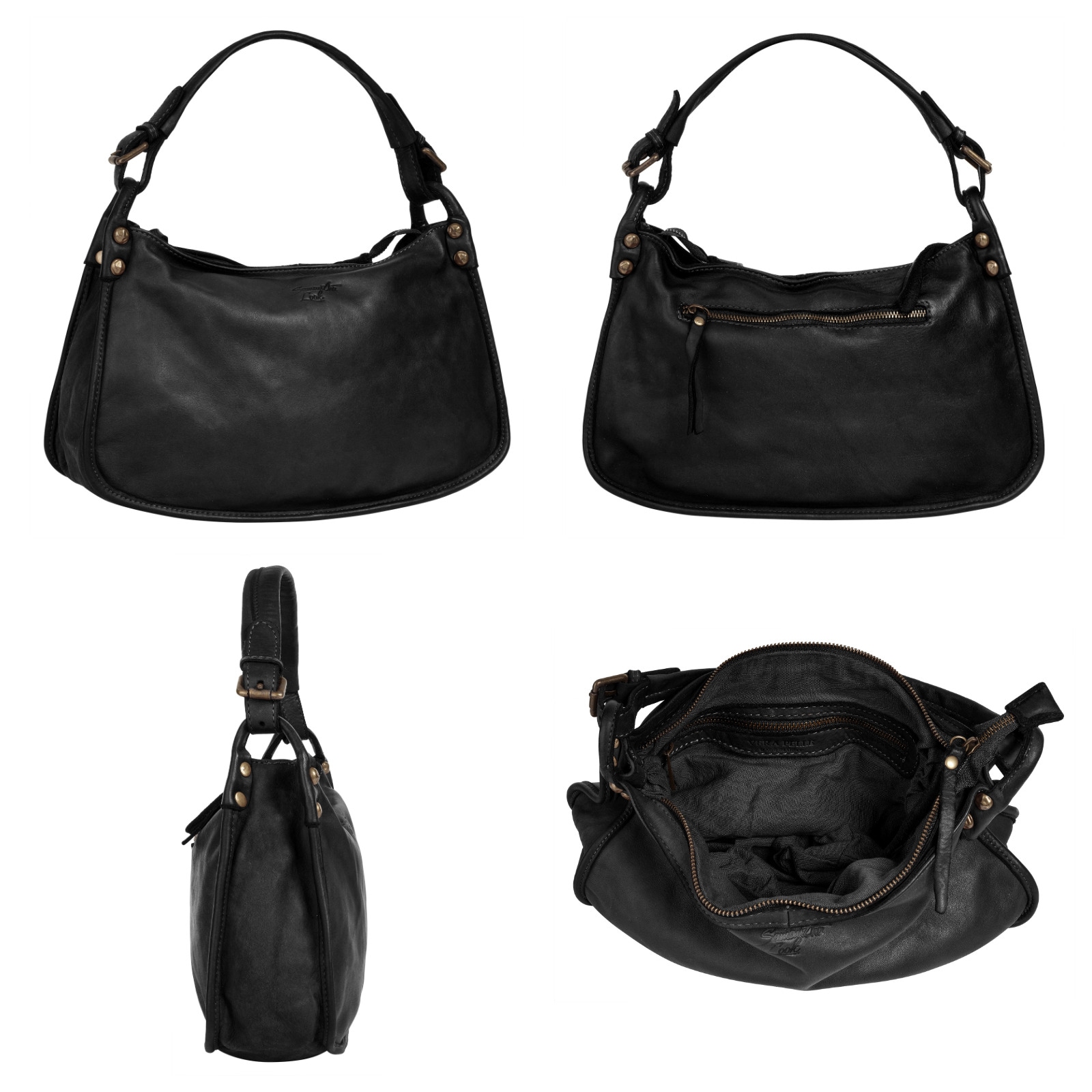 Samantha Look Henkeltasche, echt Leder, Made in Italy