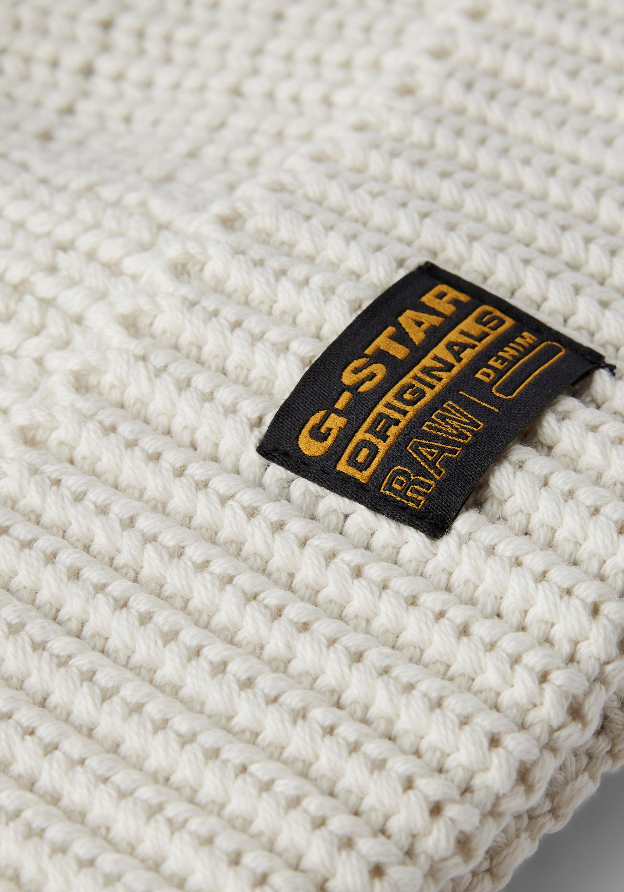 G-STAR Strickmütze »Originals Fisherman Beanie«, mit Label