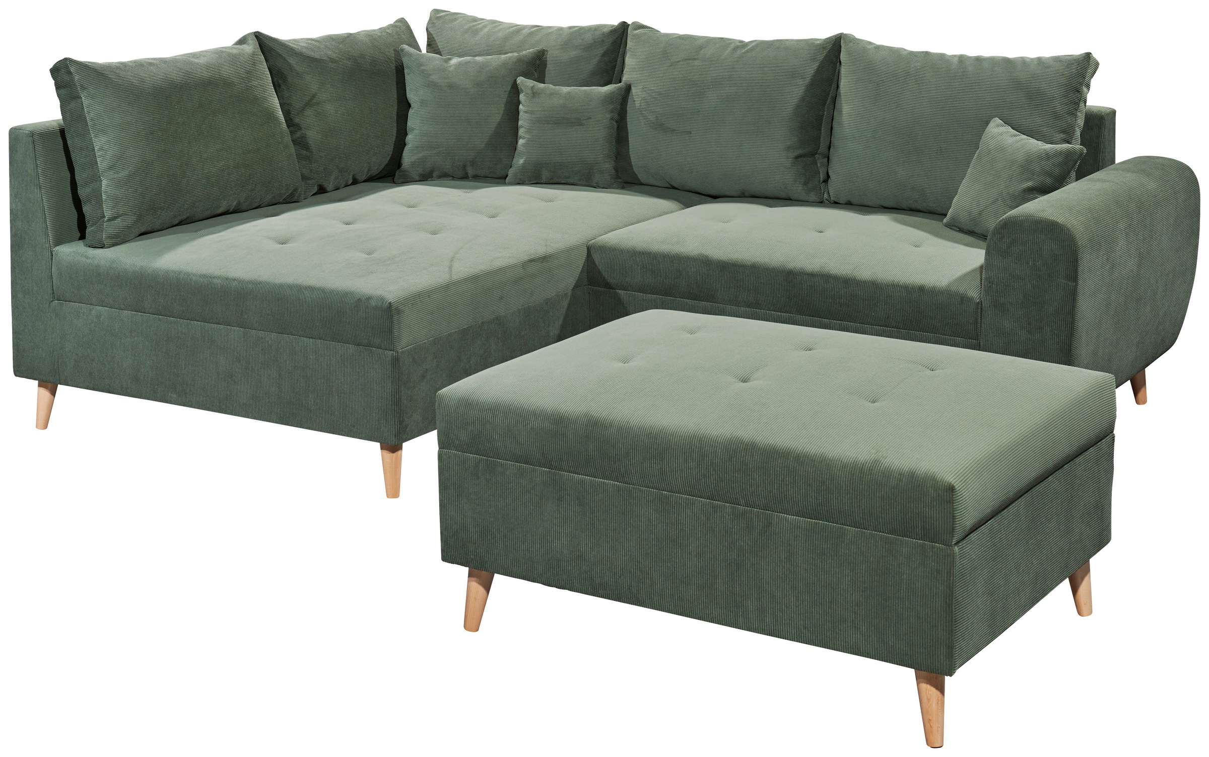 ED EXCITING DESIGN Ecksofa »Calanda L-Form«, mit Hocker & 3 Zierkissen günstig online kaufen