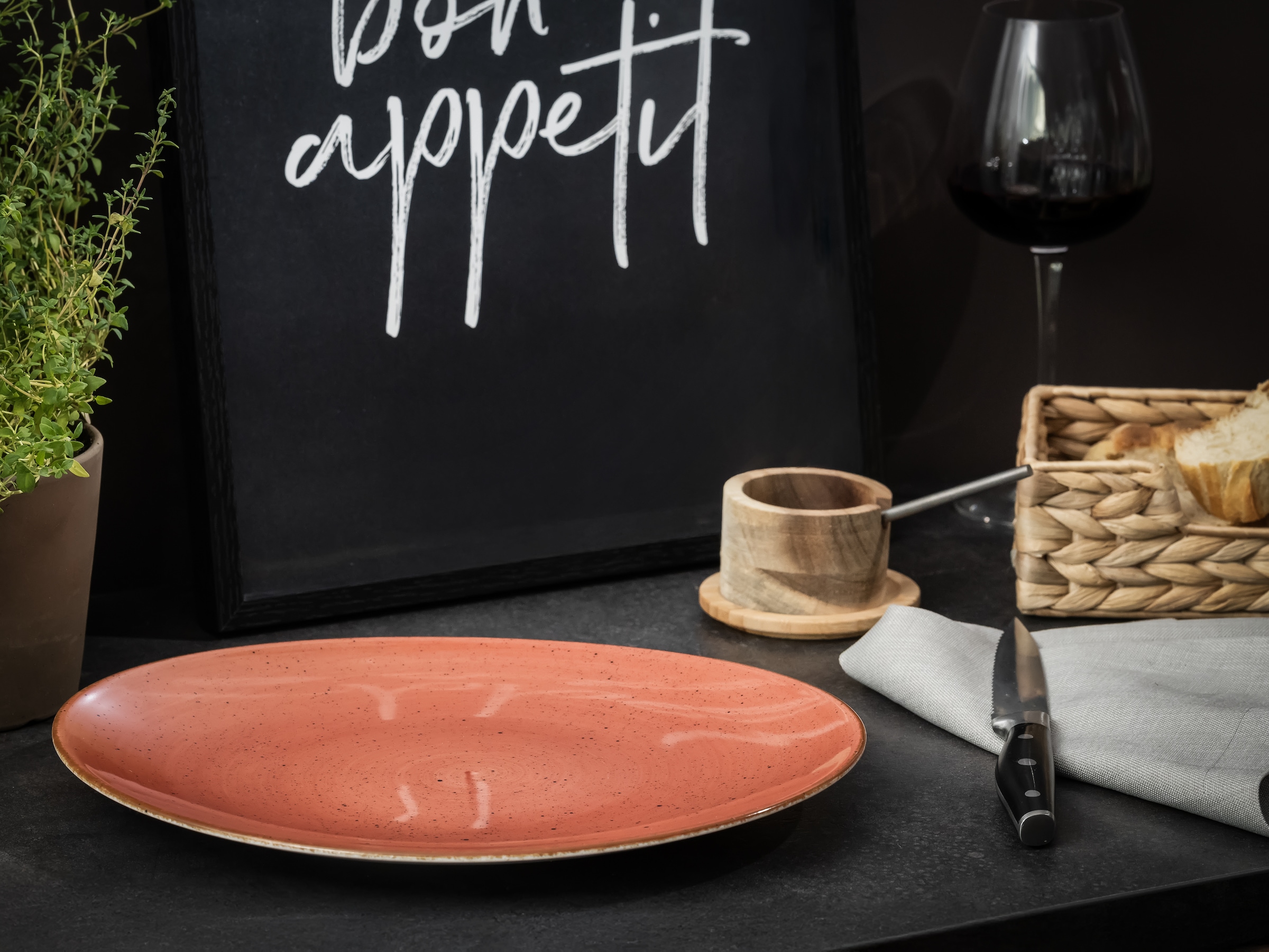CreaTable Steakteller »Vintage Nature, Teller Set, 4-tlg.« Naturverbundenes Design, Vielseitig einsetzbar